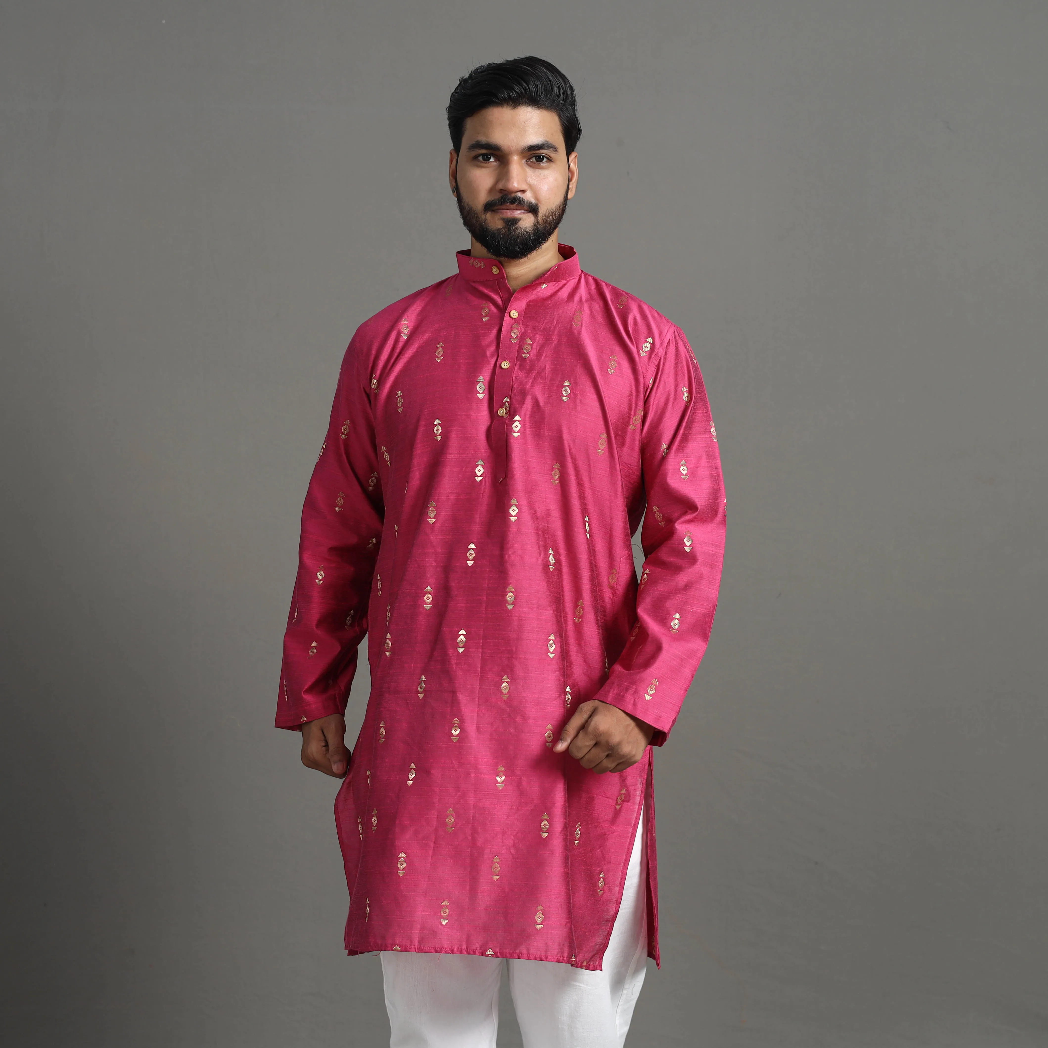 Zari Buti Spun Dupion Viscose Silk Plain Men Kurta 10 sold by Itokri