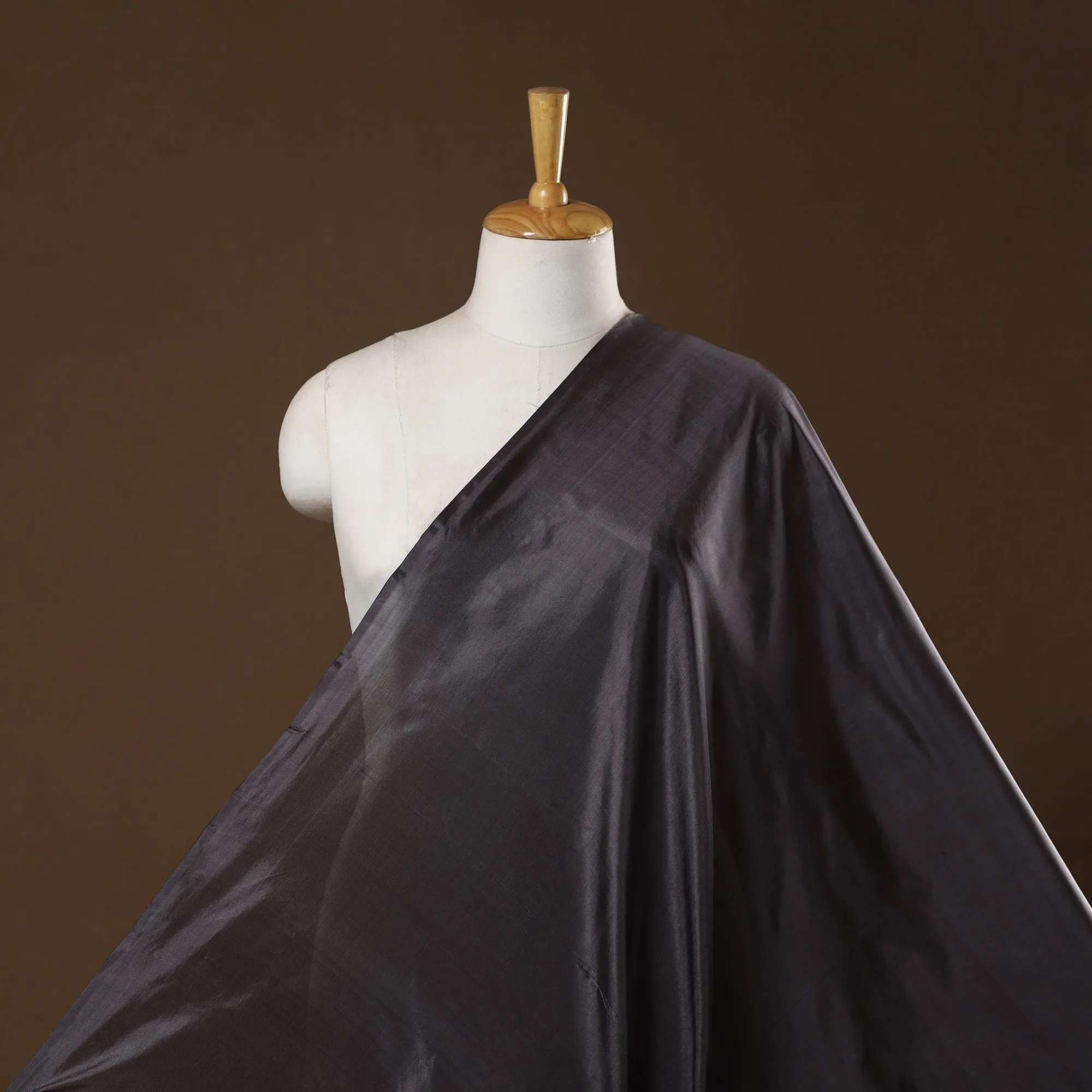 Grey - Pure Silk Plain Fabric 04 sold by Itokri product image thumbnail 2