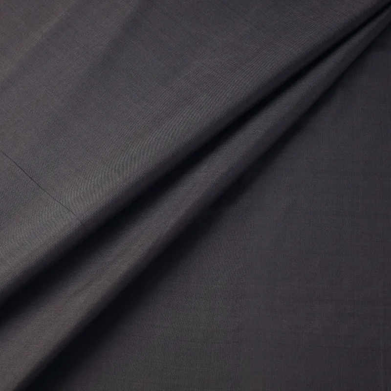 Grey - Pure Silk Plain Fabric 04 made by Itokri