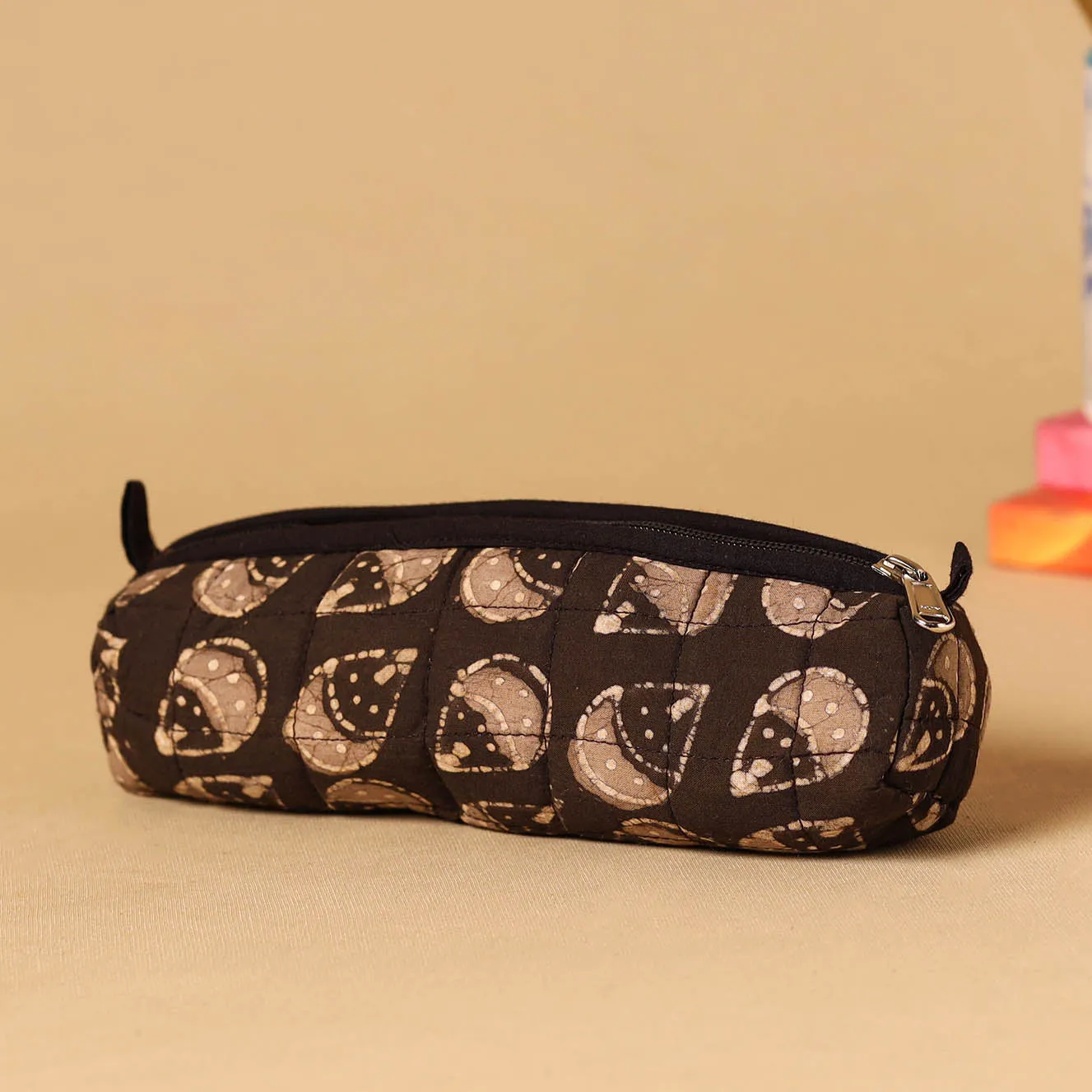 Yellow - Handmade Cotton Quilted Pencil Pouch 15 sold by Itokri product image thumbnail 2