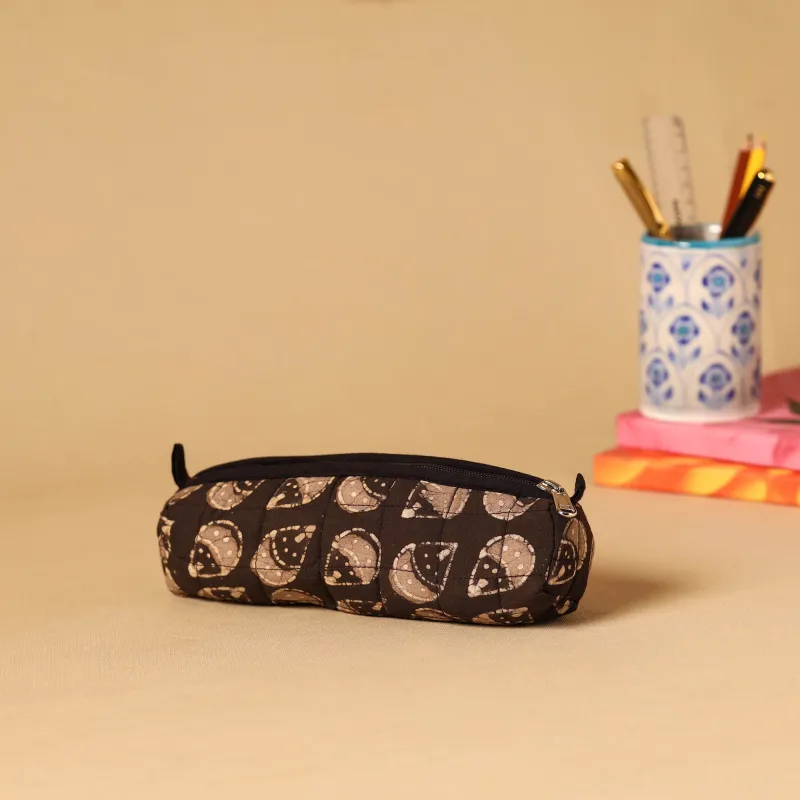 Yellow - Handmade Cotton Quilted Pencil Pouch 15 sold by Itokri
