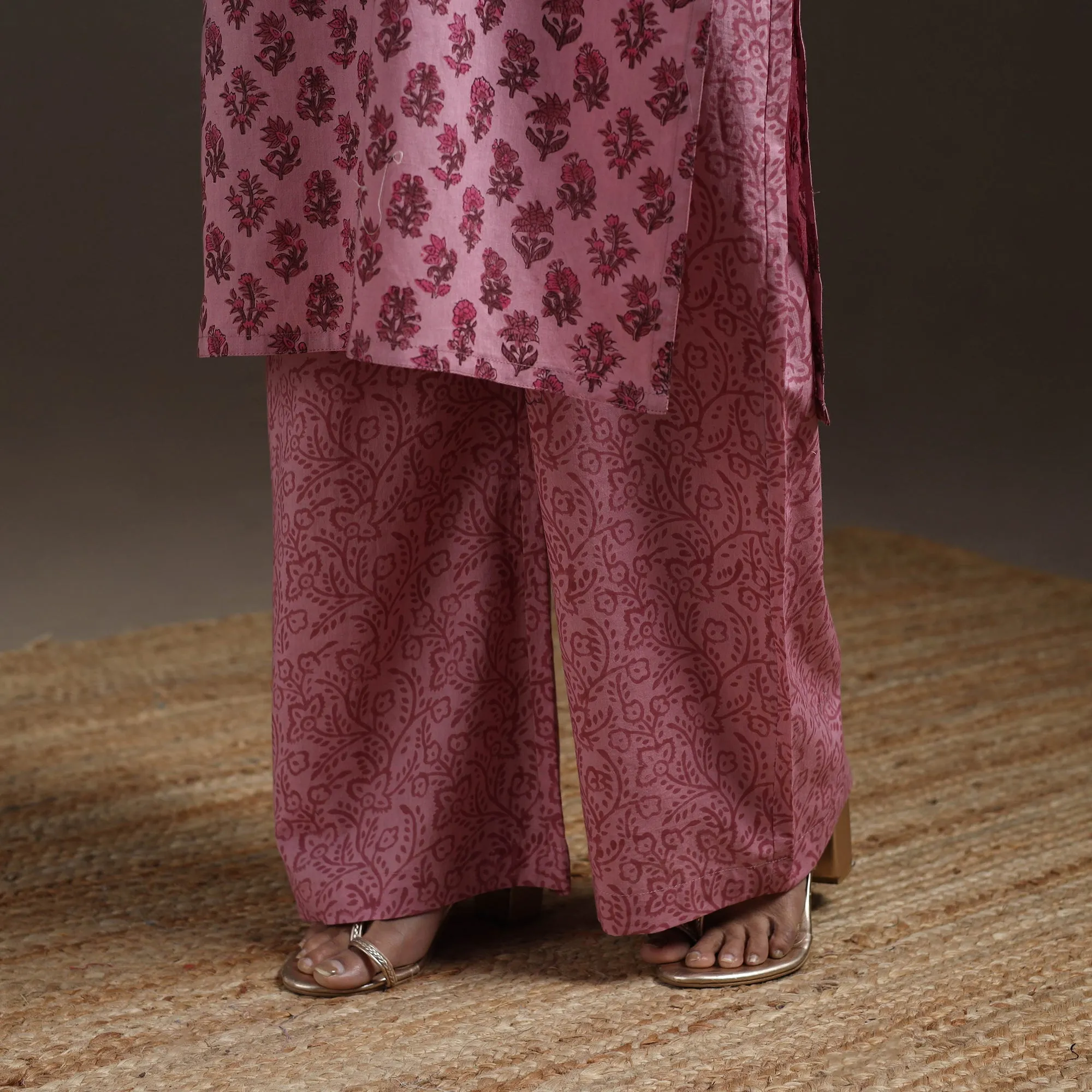 Pink - Hand Block Print Cotton Sanganeri Suit Set with Dupatta for women 13 sold by Itokri product image thumbnail 5