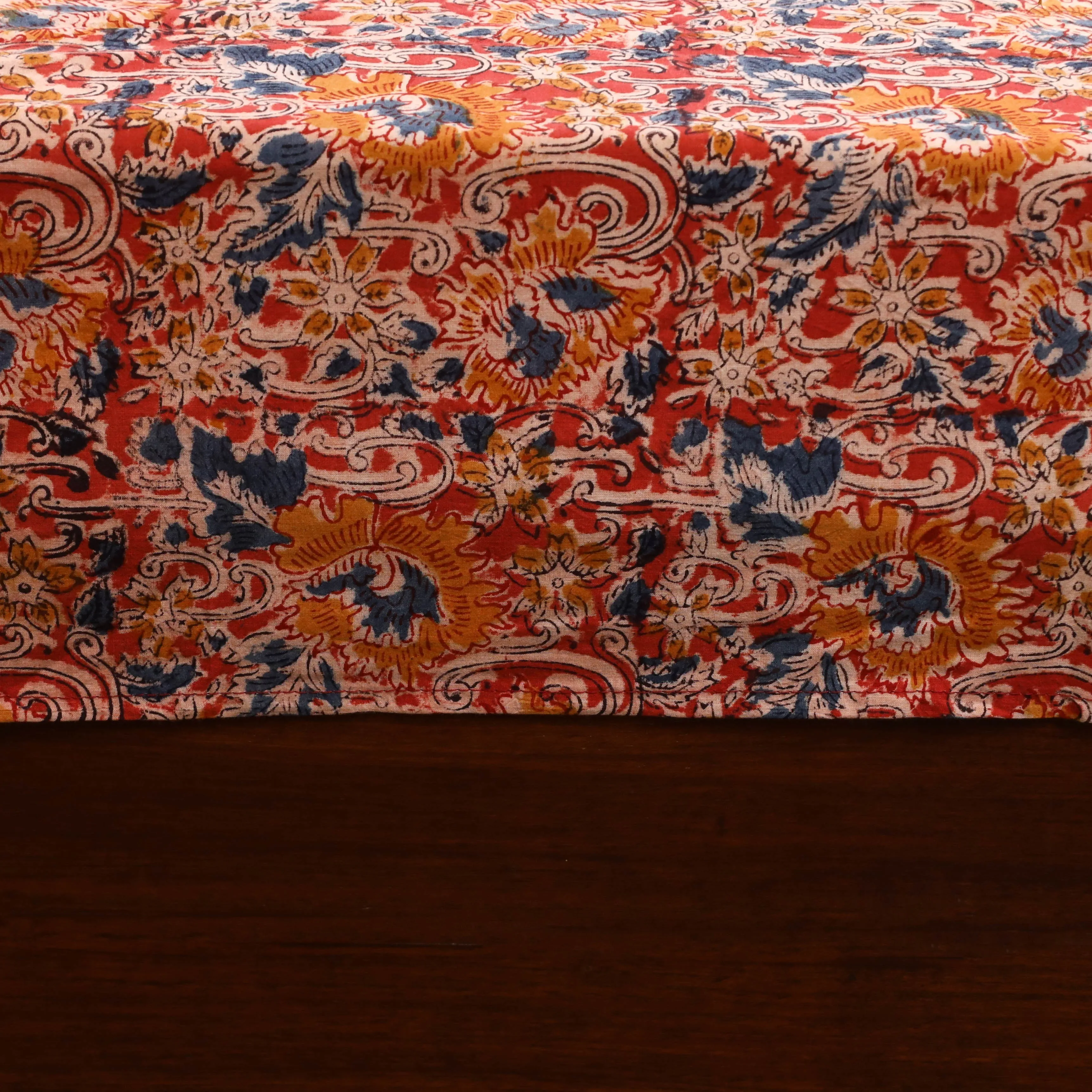 Orange - Kalamkari Block Print Patchwork Cotton Bedsheet Set 53 sold by Itokri product image thumbnail 5