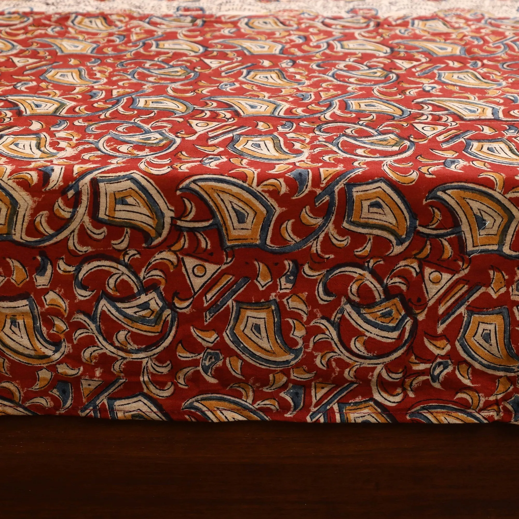 Red - Kalamkari Block Print Patchwork Cotton Bedsheet Set 37 sold by Itokri product image thumbnail 5