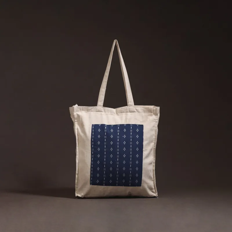 Blue - Handcrafted Jacquard Patch Shoulder Bag 06 made by Itokri