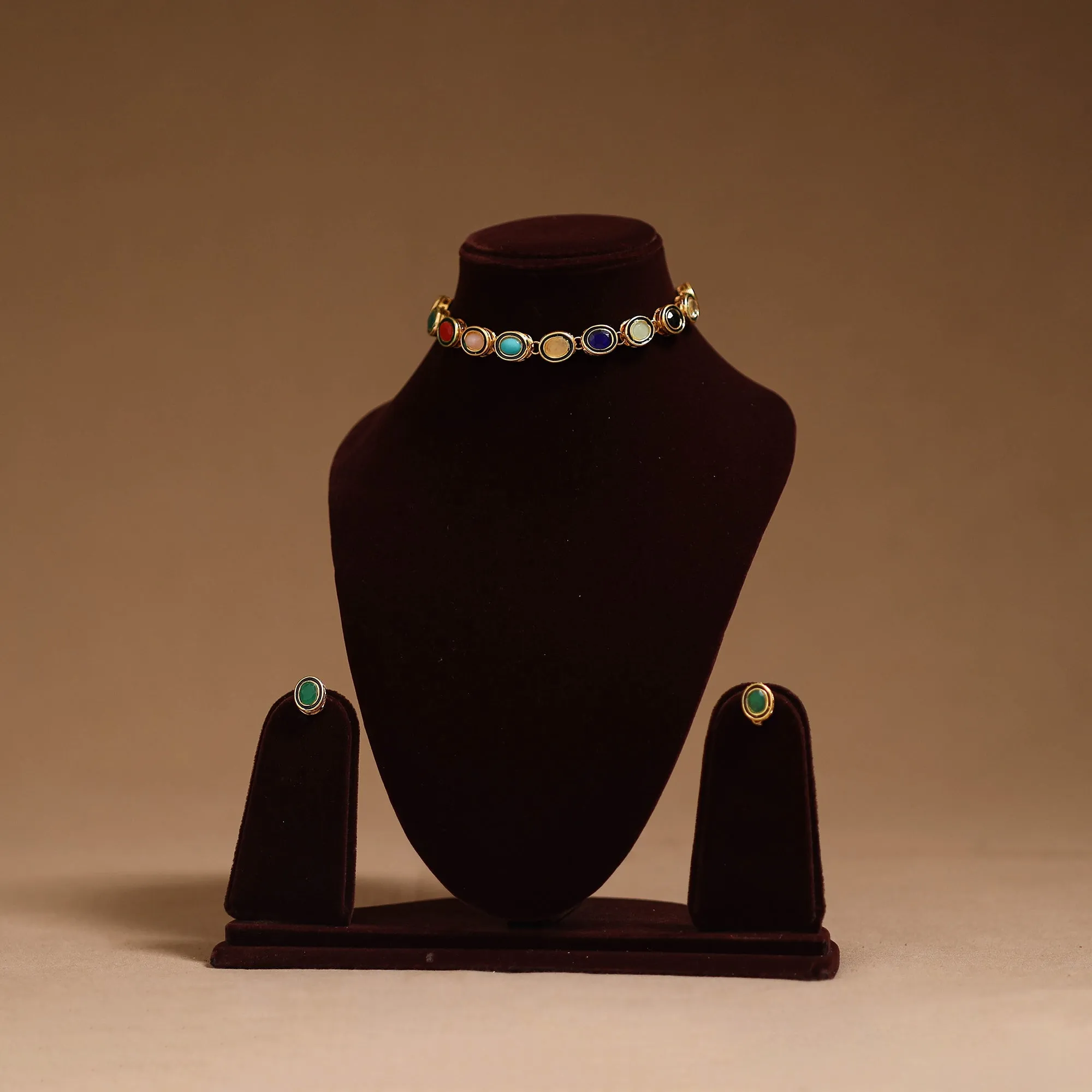 Multicolor - Kundan Work Necklace Set 76 sold by Itokri