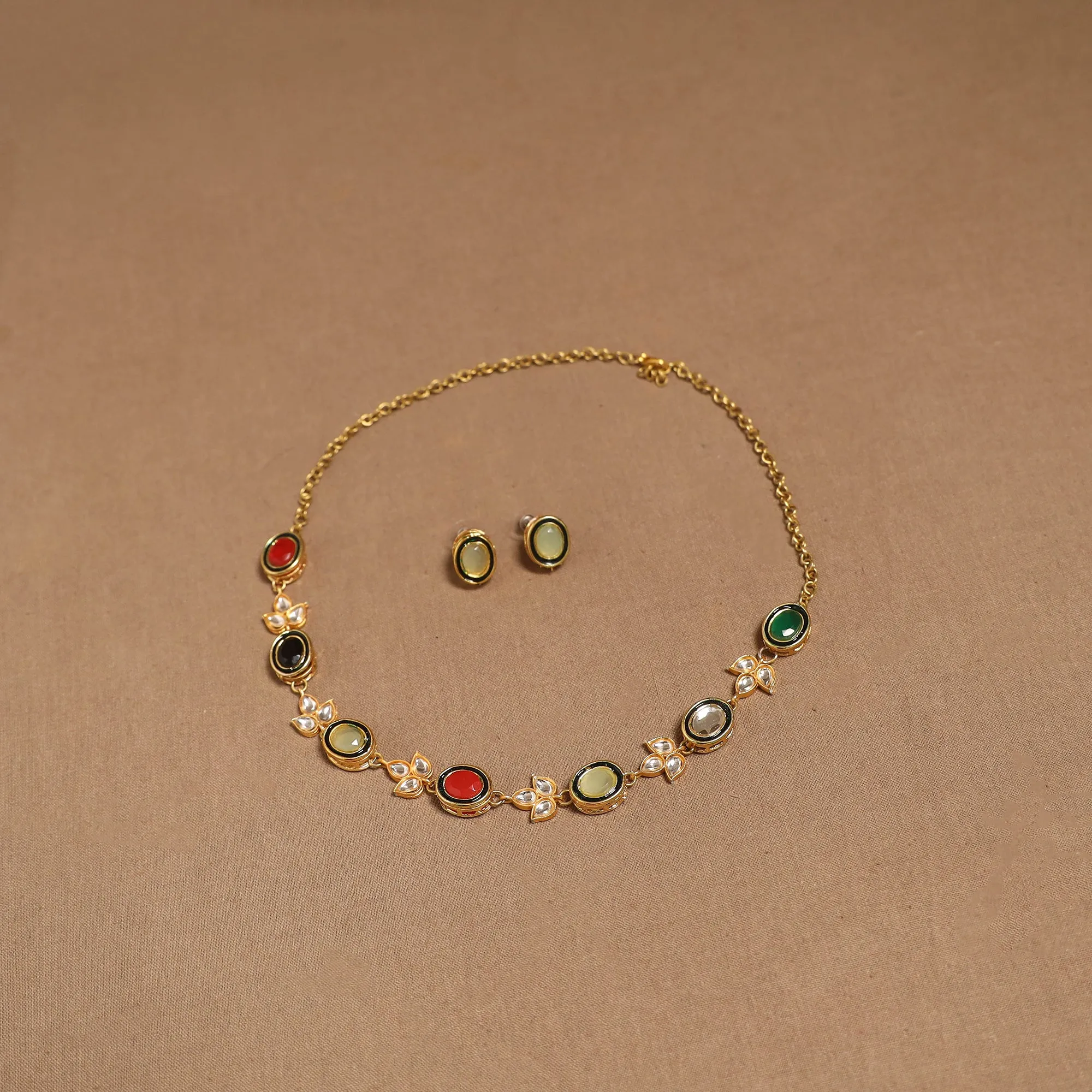 Multicolor - Kundan Work Necklace Set 73 sold by Itokri product image thumbnail 2