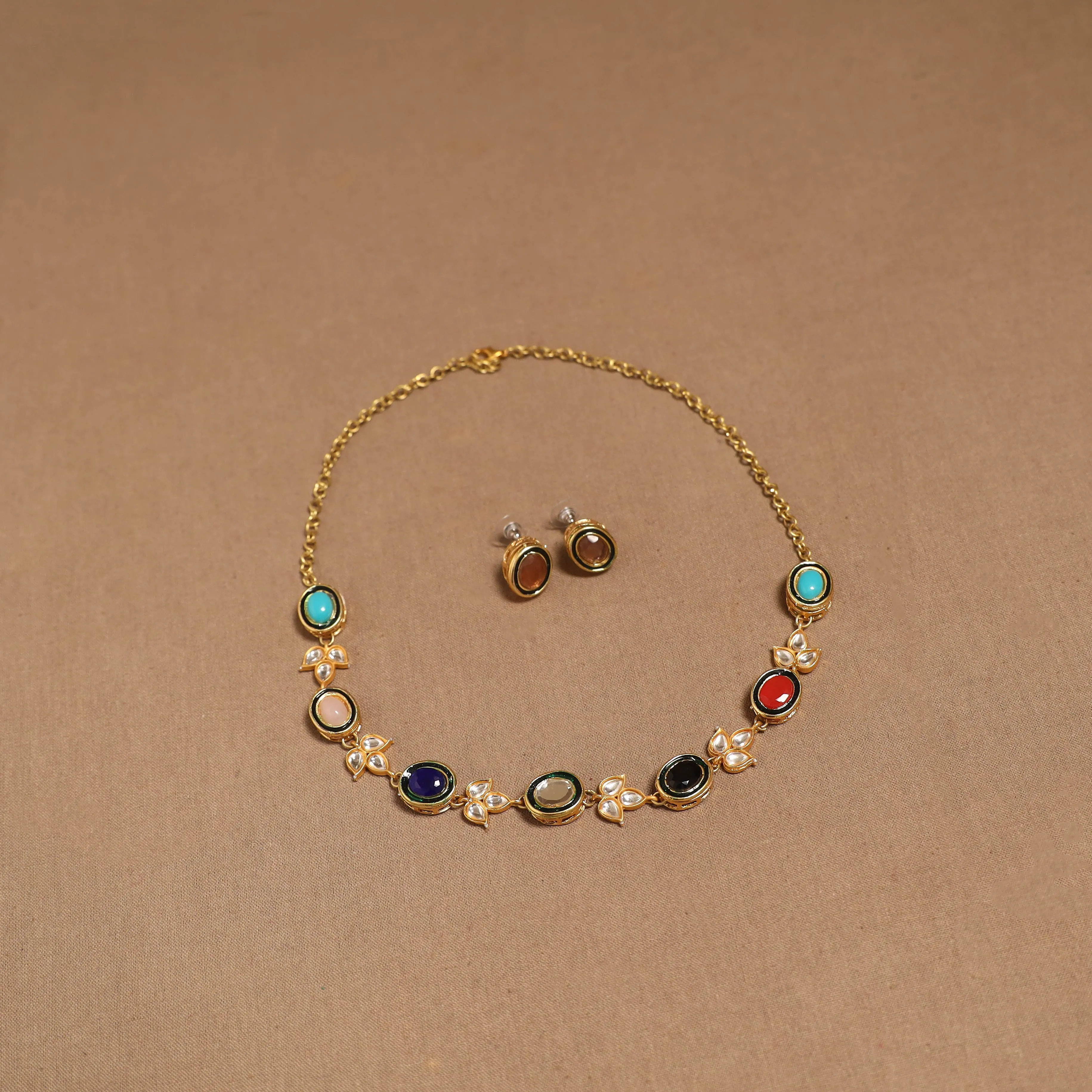 Multicolor - Kundan Work Necklace Set 71 sold by Itokri product image thumbnail 2