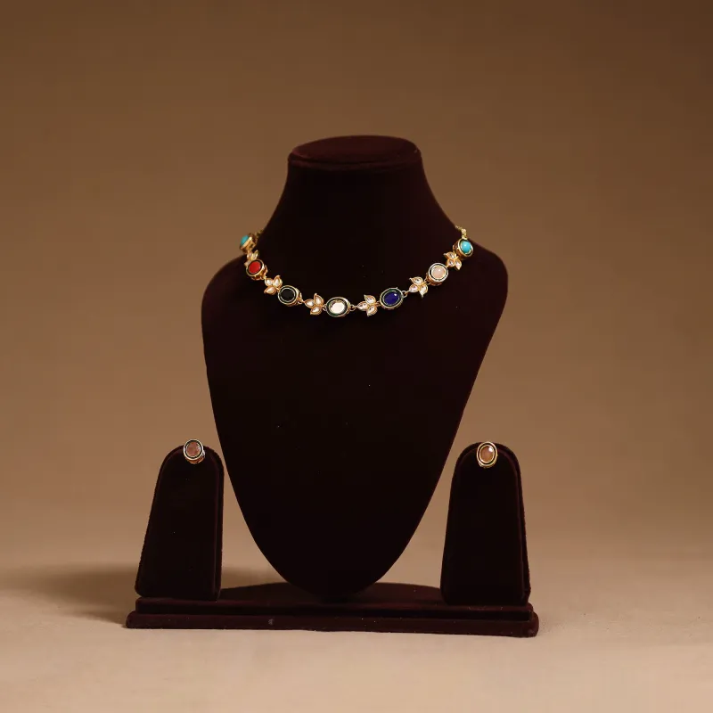 Multicolor - Kundan Work Necklace Set 71 made by Itokri