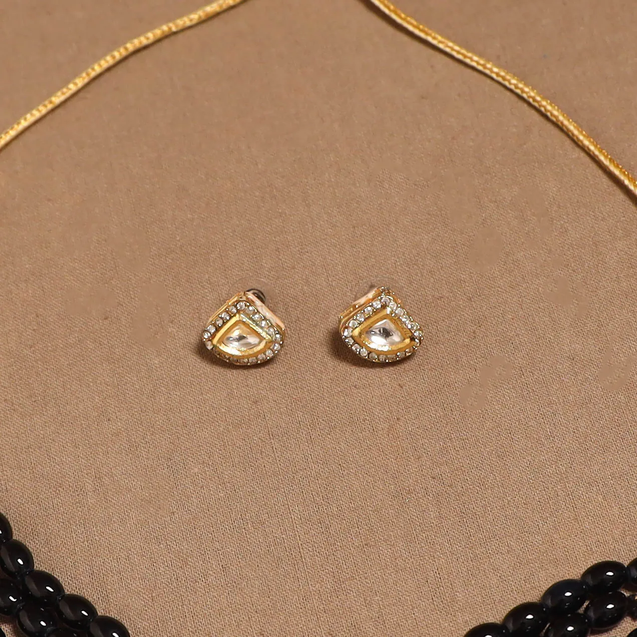 Black - Kundan Work Choker Necklace Set 51 sold by Itokri product image thumbnail 3