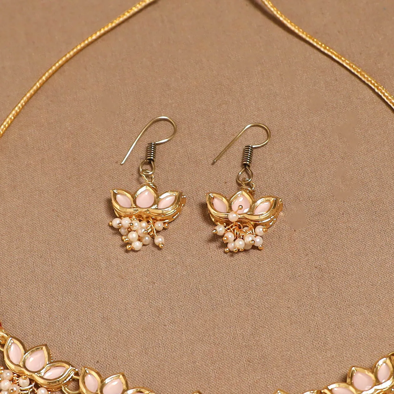 Pink - Kundan Work Choker Necklace Set 47 sold by Itokri product image thumbnail 3