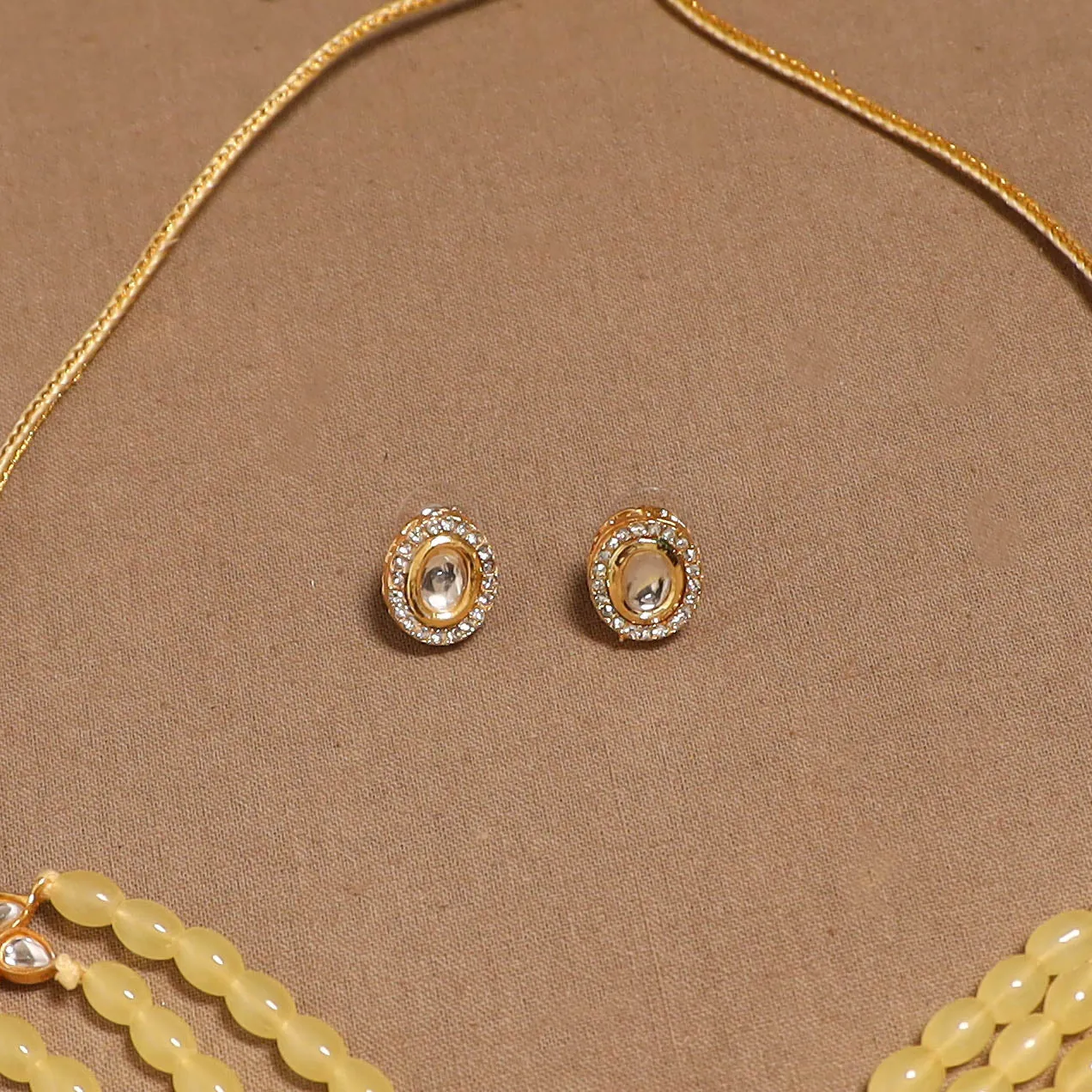 Yellow - Kundan Work Choker Necklace Set 44 sold by Itokri product image thumbnail 3