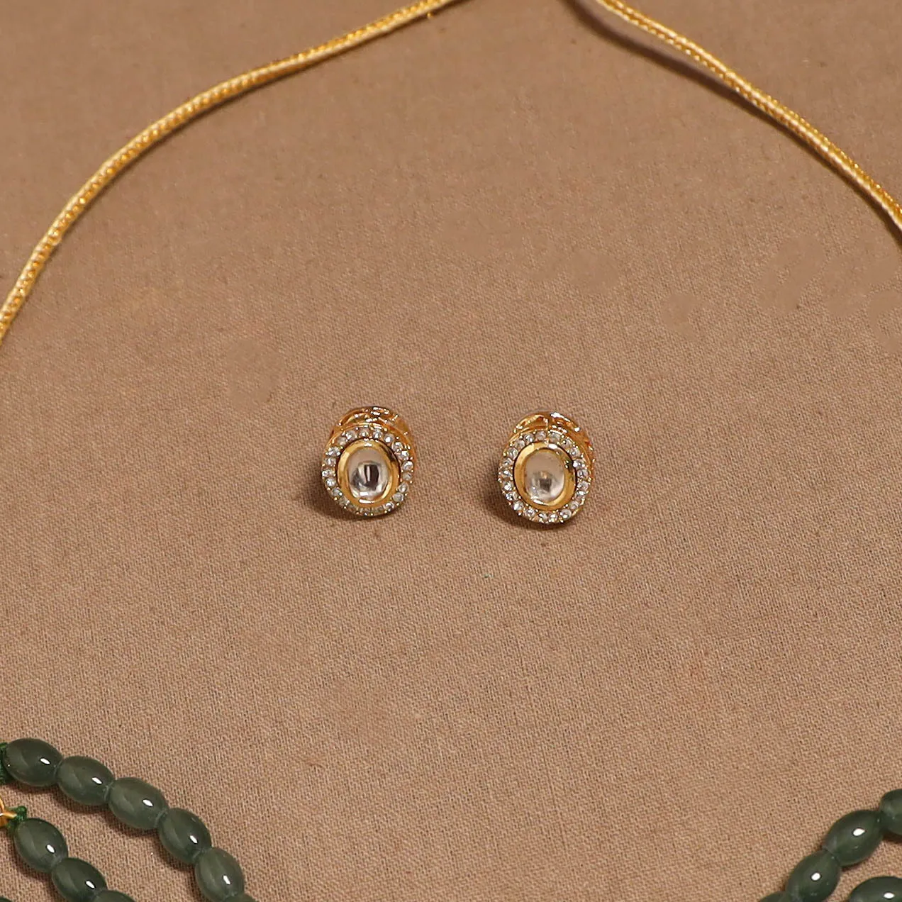 Green - Kundan Work Choker Necklace Set 43 sold by Itokri product image thumbnail 3