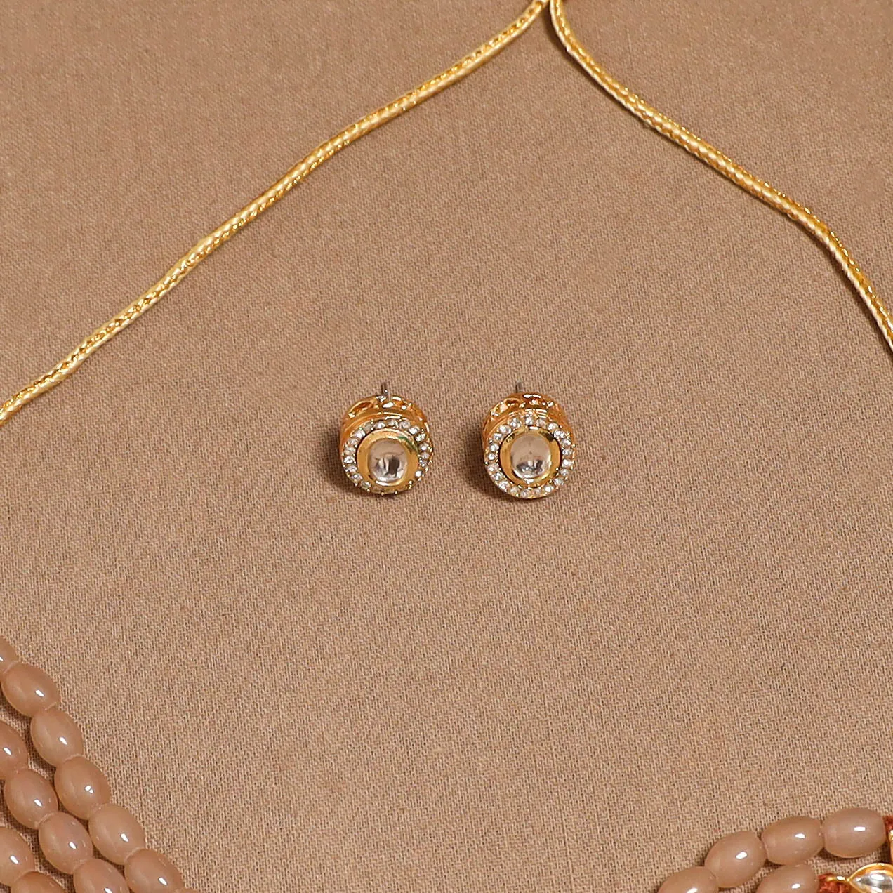 Brown - Kundan Work Choker Necklace Set 28 sold by Itokri product image thumbnail 3