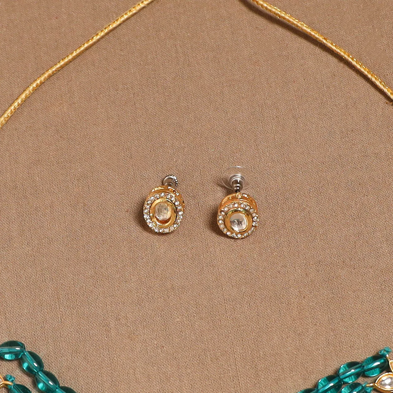 Blue - Kundan Work Choker Necklace Set 30 sold by Itokri product image thumbnail 3