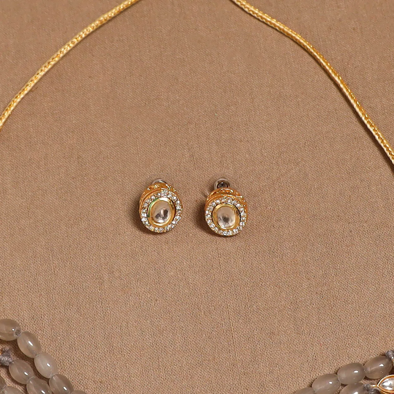 Brown - Kundan Work Choker Necklace Set 31 sold by Itokri product image thumbnail 3