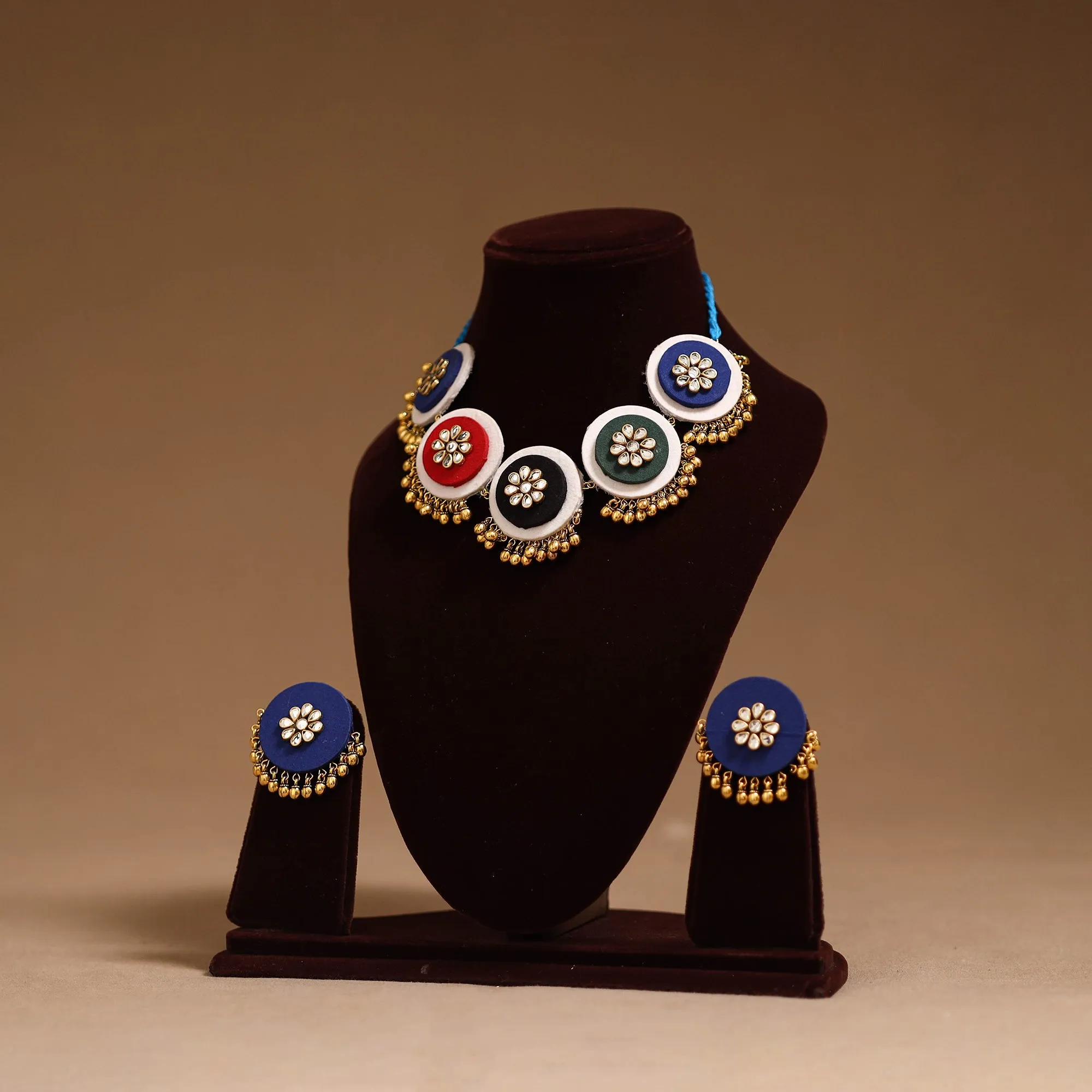 Multicolor - Fabart Ghungroo & Kundan Work Necklace Set 21 sold by Itokri