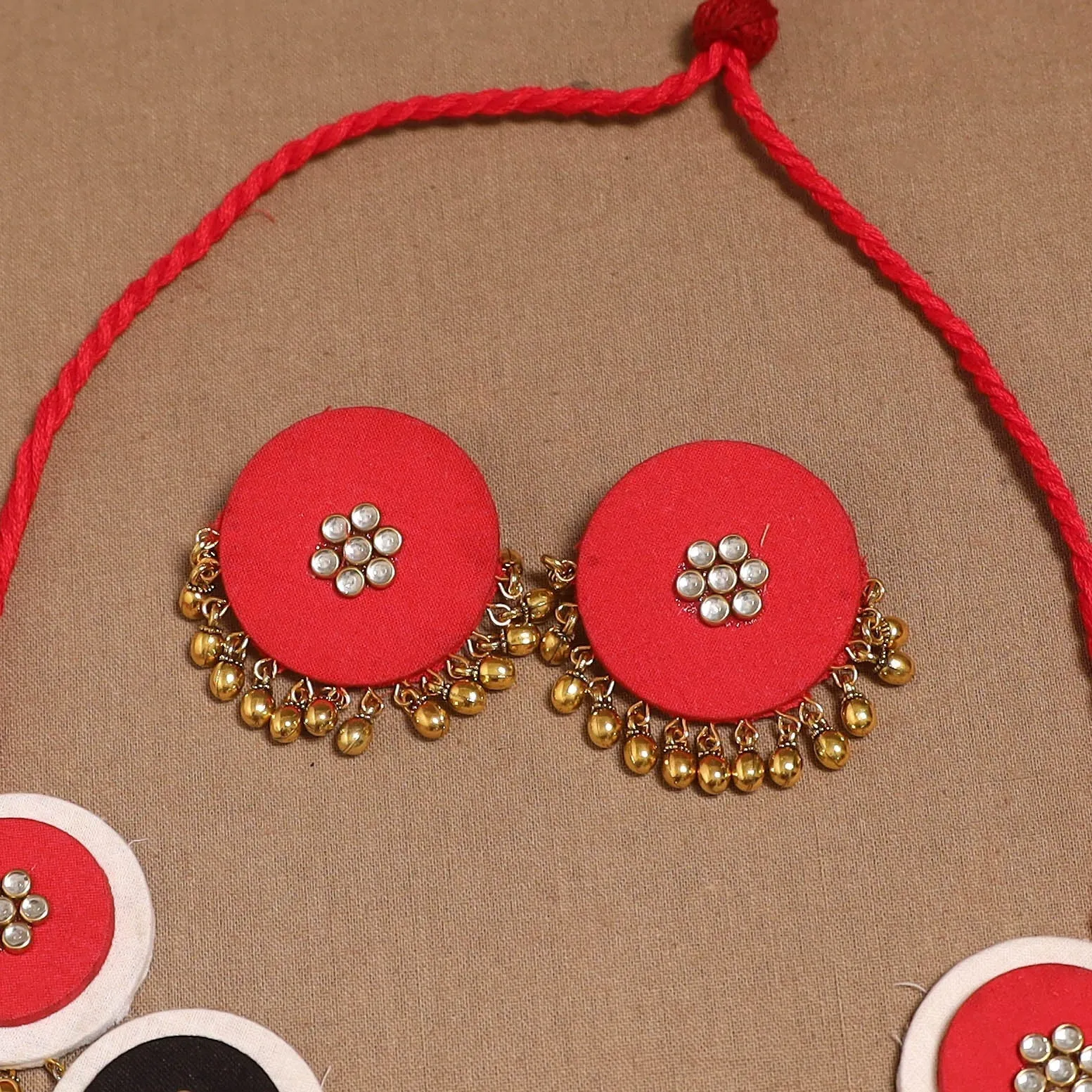 Multicolor - Fabart Ghungroo & Kundan Work Necklace Set 23 sold by Itokri product image thumbnail 3