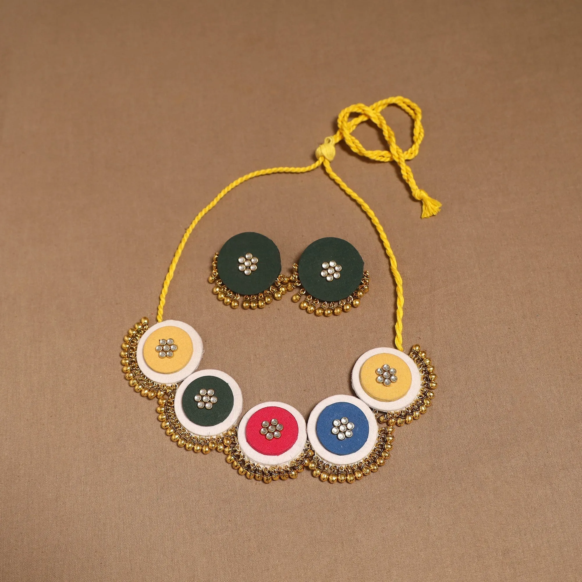 Multicolor - Fabart Ghungroo & Kundan Work Necklace Set 27 sold by Itokri product image thumbnail 2