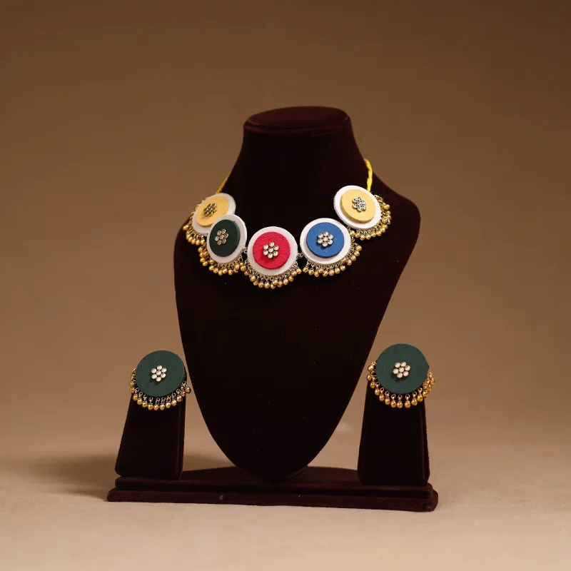 Multicolor - Fabart Ghungroo & Kundan Work Necklace Set 27 made by Itokri