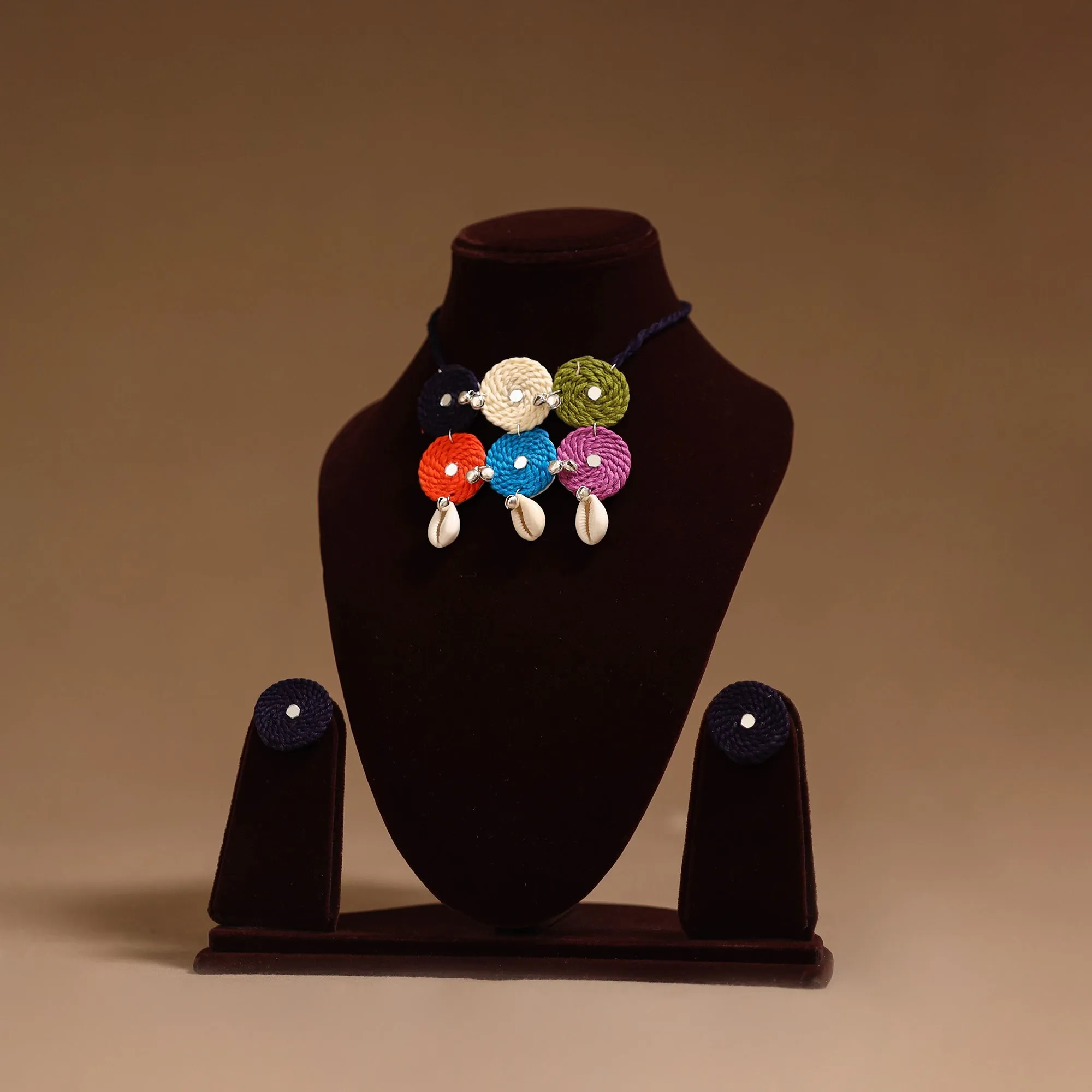 Multicolor - Thread Ghungroo & Mirror Work Necklace Set 02 sold by Itokri