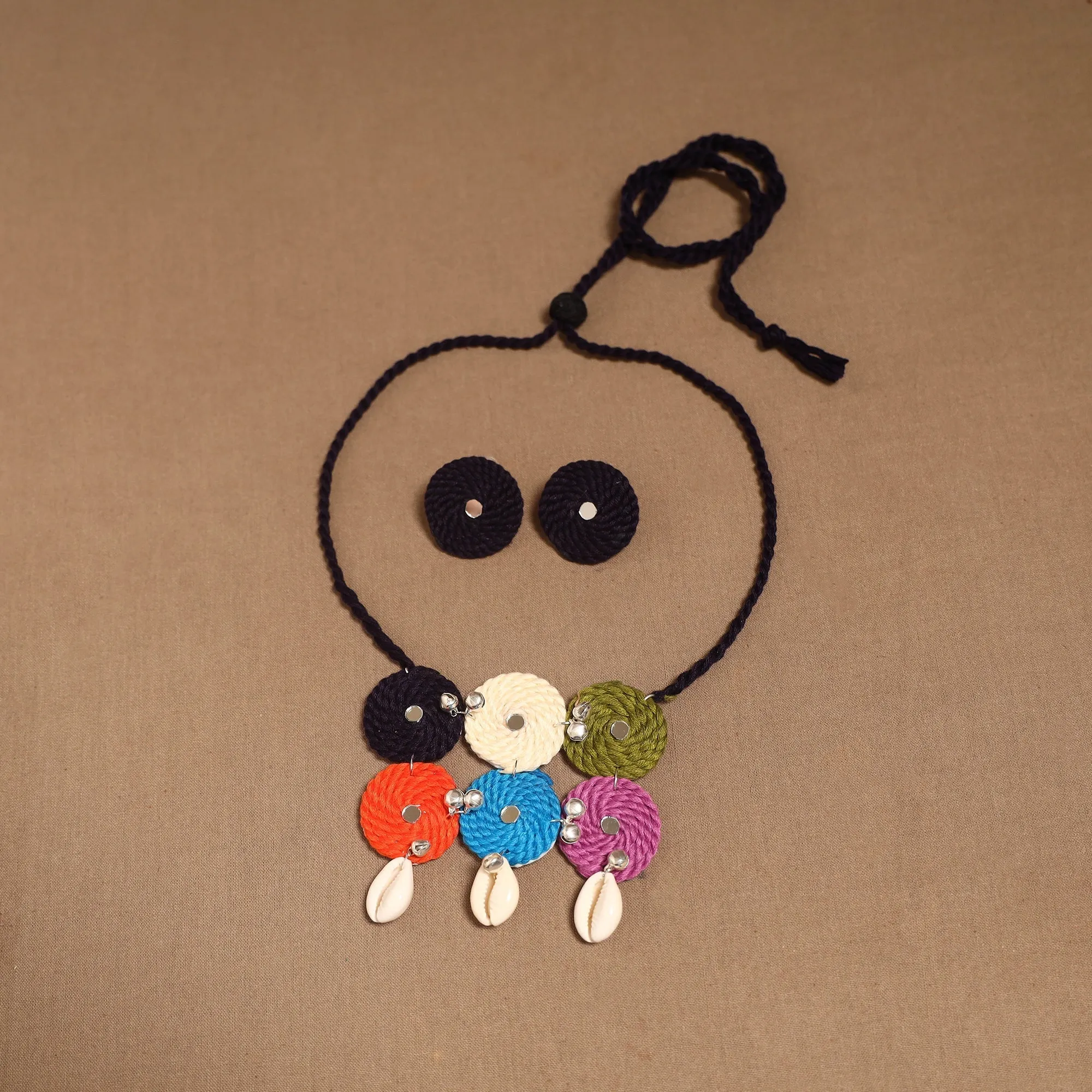 Multicolor - Thread Ghungroo & Mirror Work Necklace Set 02 sold by Itokri product image thumbnail 2