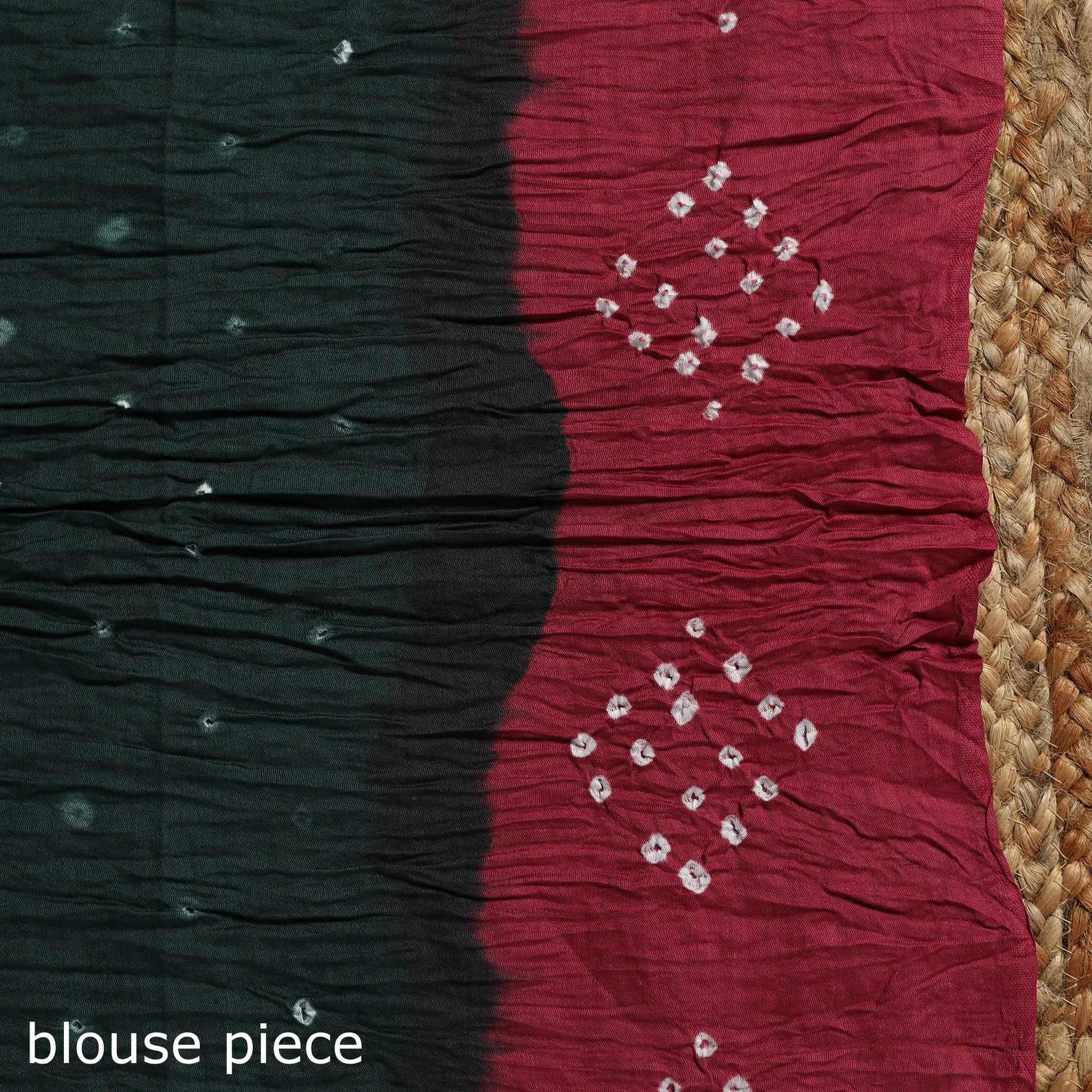 Maroon - Kutch Tie-Dye Cotton Bandhani Saree with Blouse Piece 11 sold by Itokri product image thumbnail 5