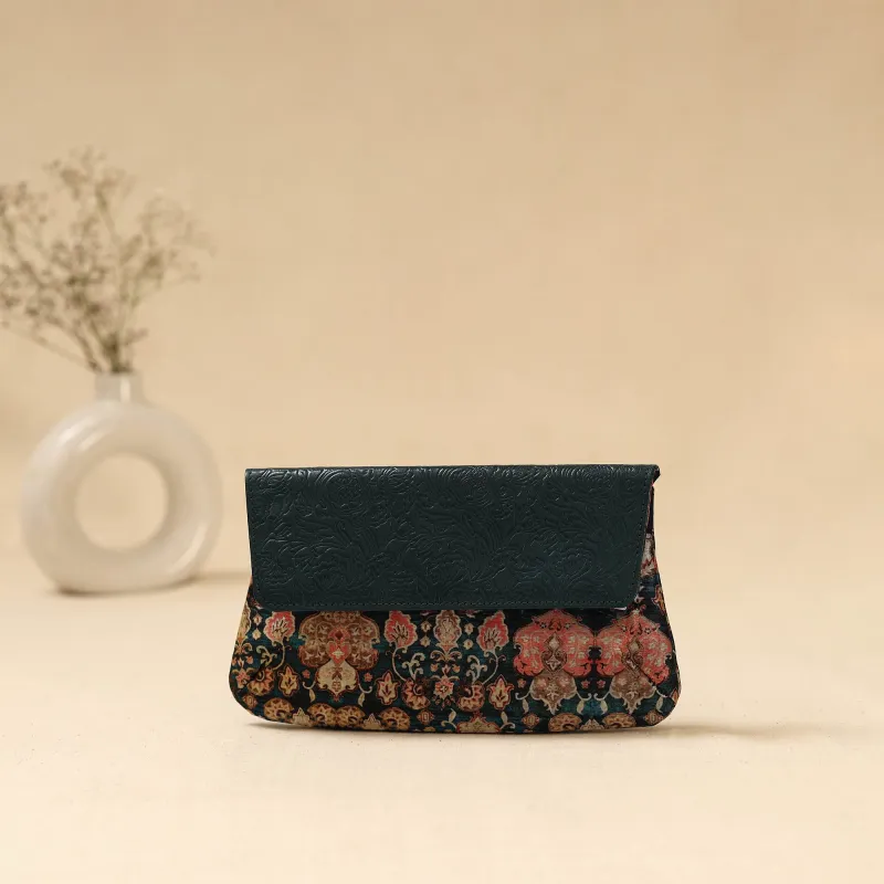 Multicolor - Hand Print Clutch with Embossed Leather Flap 20 made by Itokri