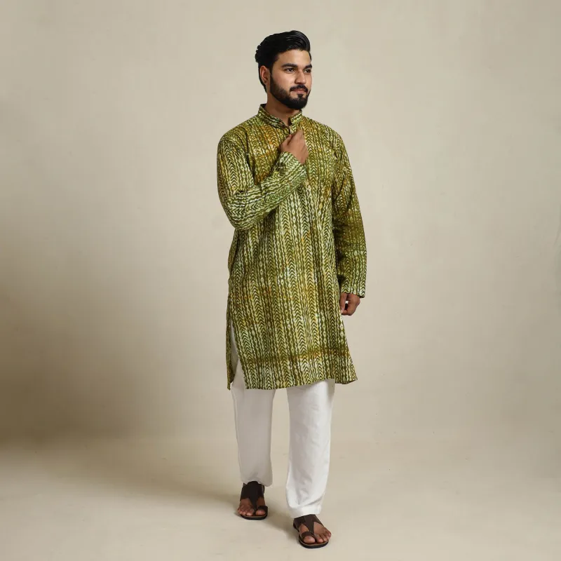 Pure Cotton Men Long Batik Print Kurta 10 sold by Itokri