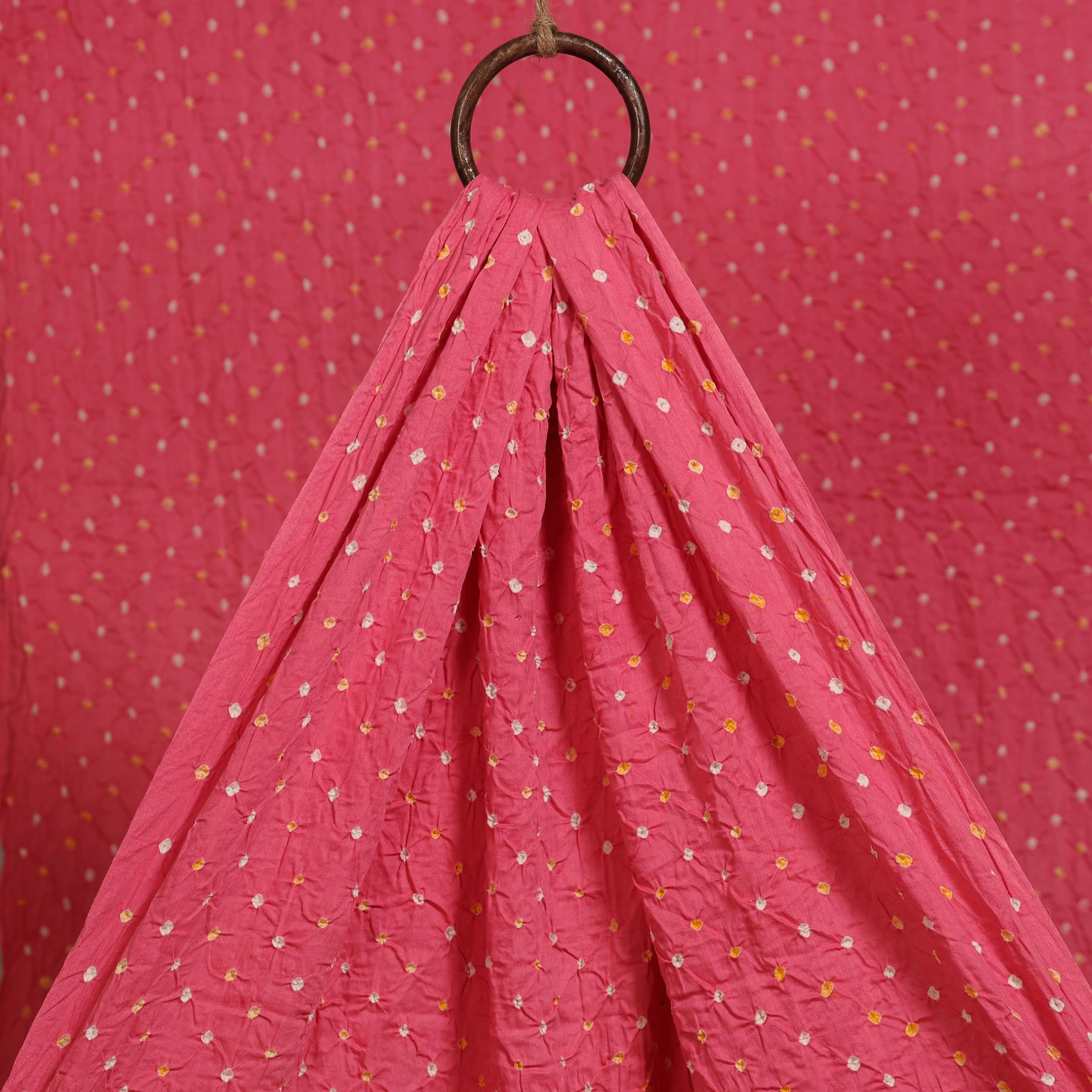 Pink - Kutch Tie-Dye Cotton Bandhani Fabric 07 sold by Itokri product image thumbnail 2