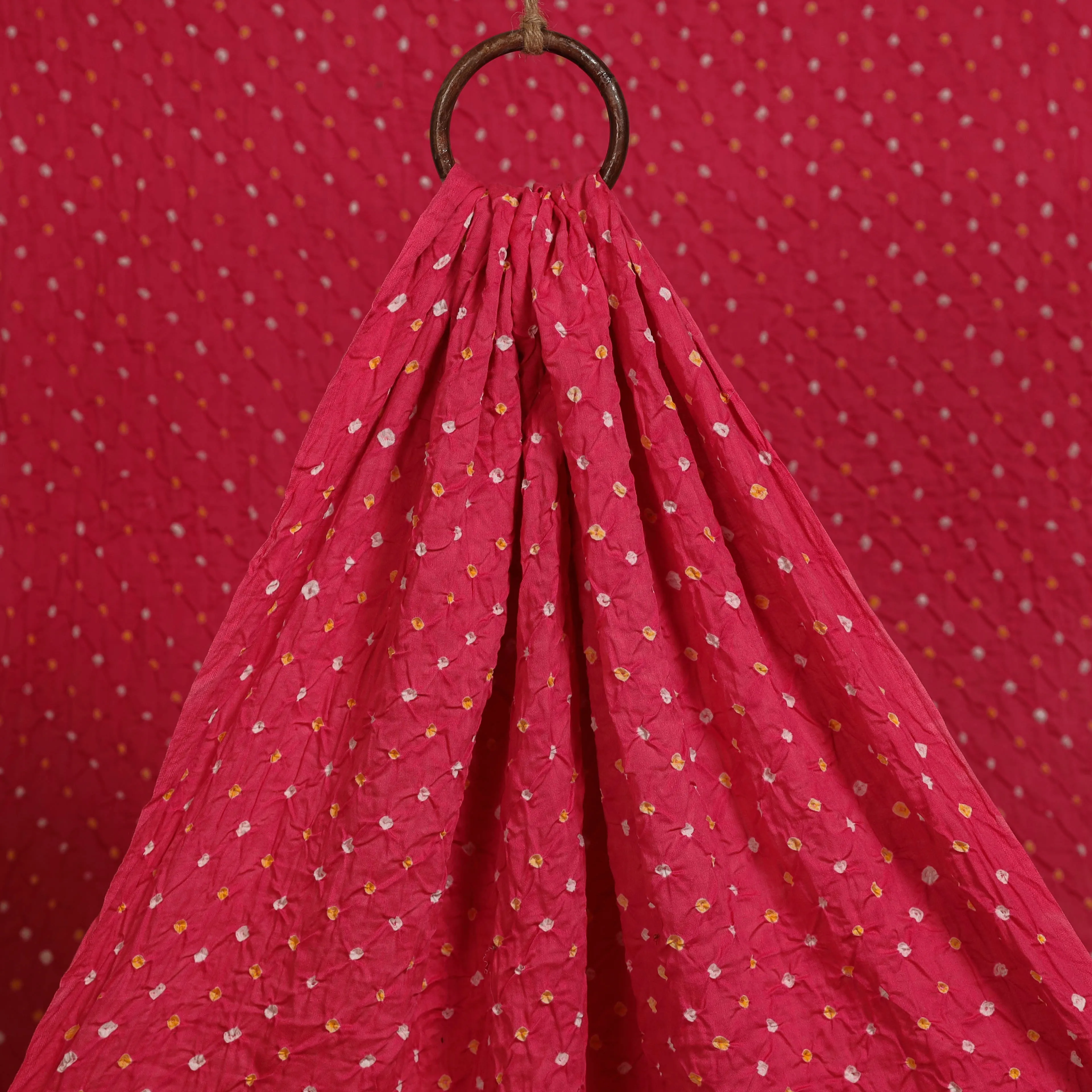 Pink - Kutch Tie-Dye Cotton Bandhani Fabric 06 sold by Itokri product image thumbnail 2