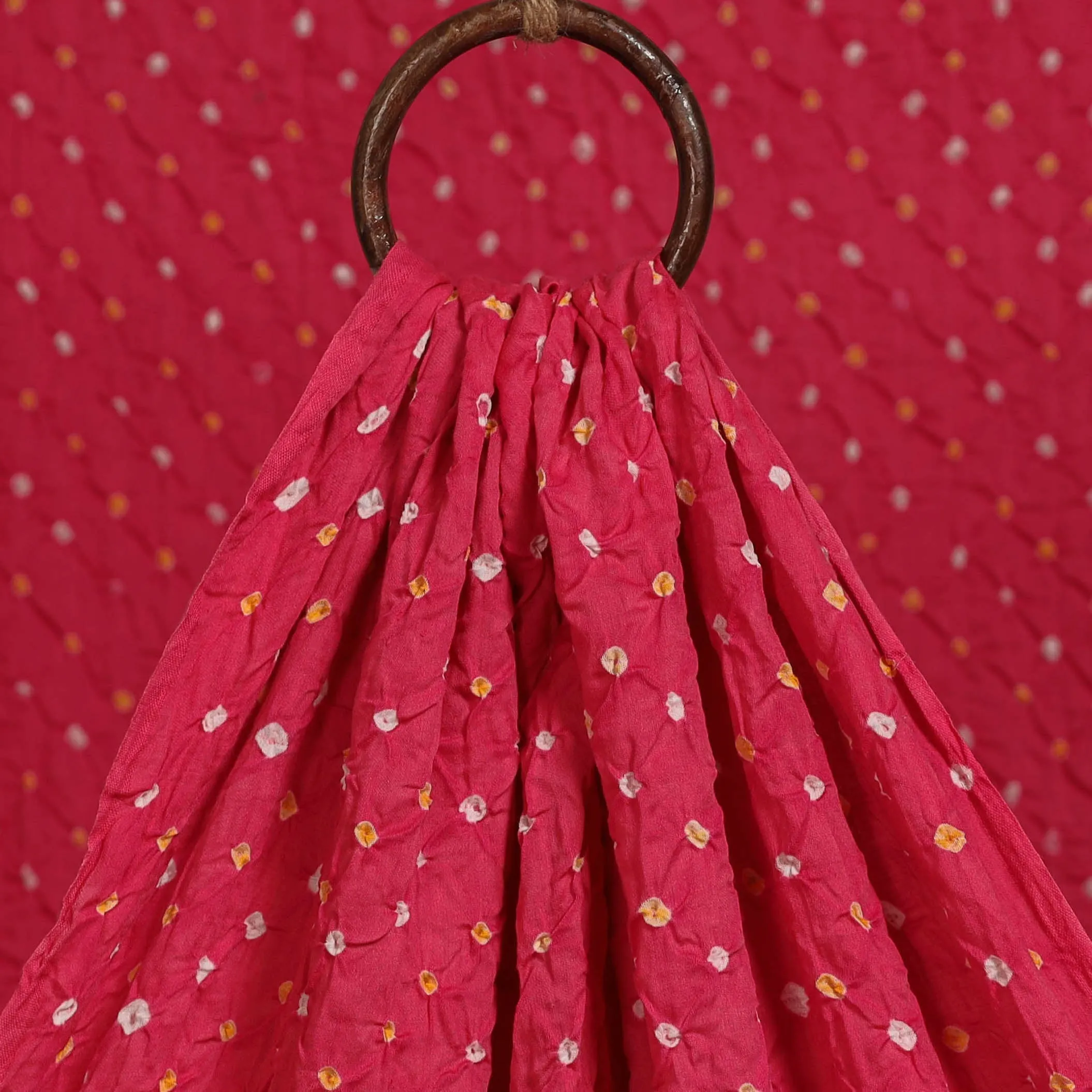 Pink - Kutch Tie-Dye Cotton Bandhani Fabric 06 sold by Itokri product image thumbnail 3