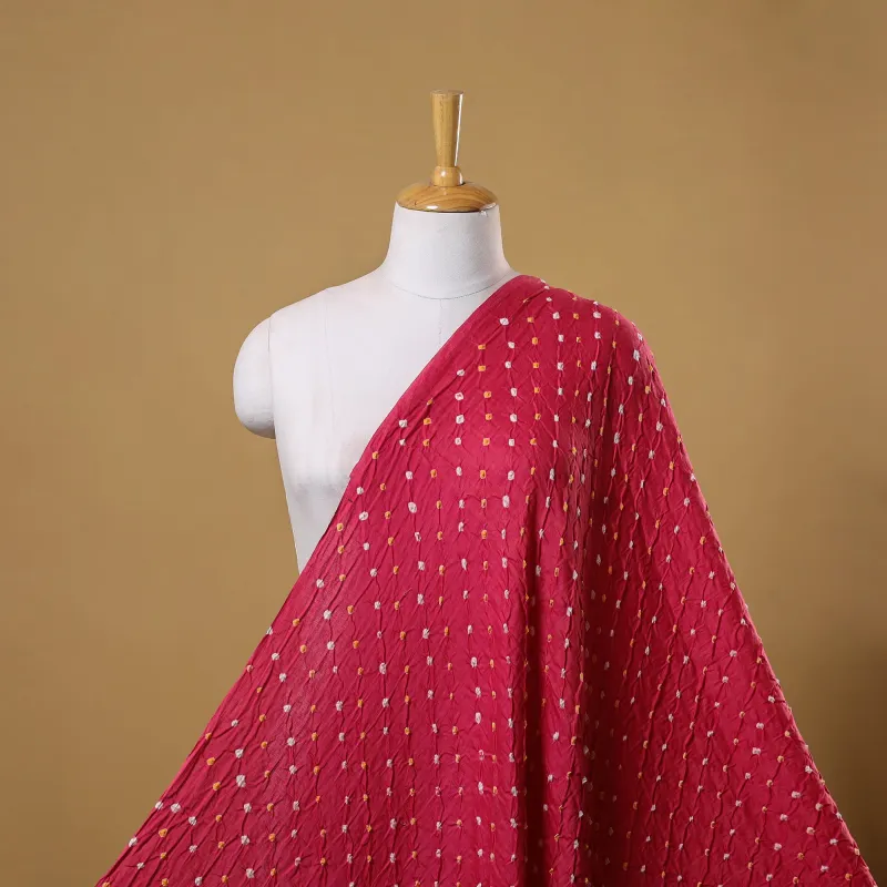 Pink - Kutch Tie-Dye Cotton Bandhani Fabric 06 sold by Itokri