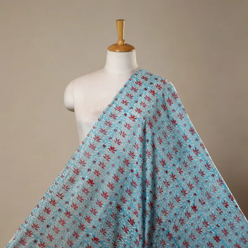 Blue - Hand Block Print Sanganeri Fabric 20 made by Itokri