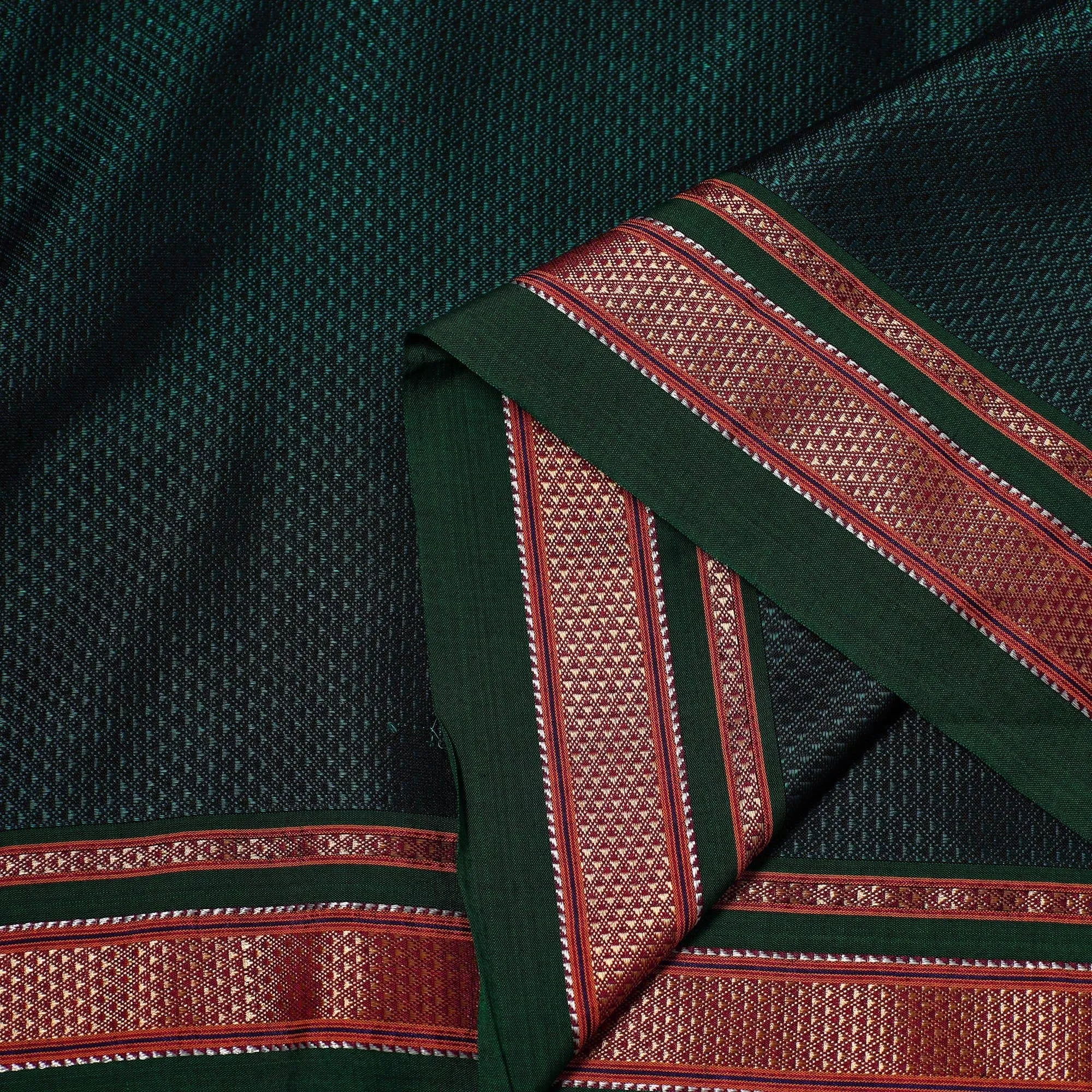 Green - Karnataka Weave Cotton Khun Fabric 11 sold by Itokri product image thumbnail 3