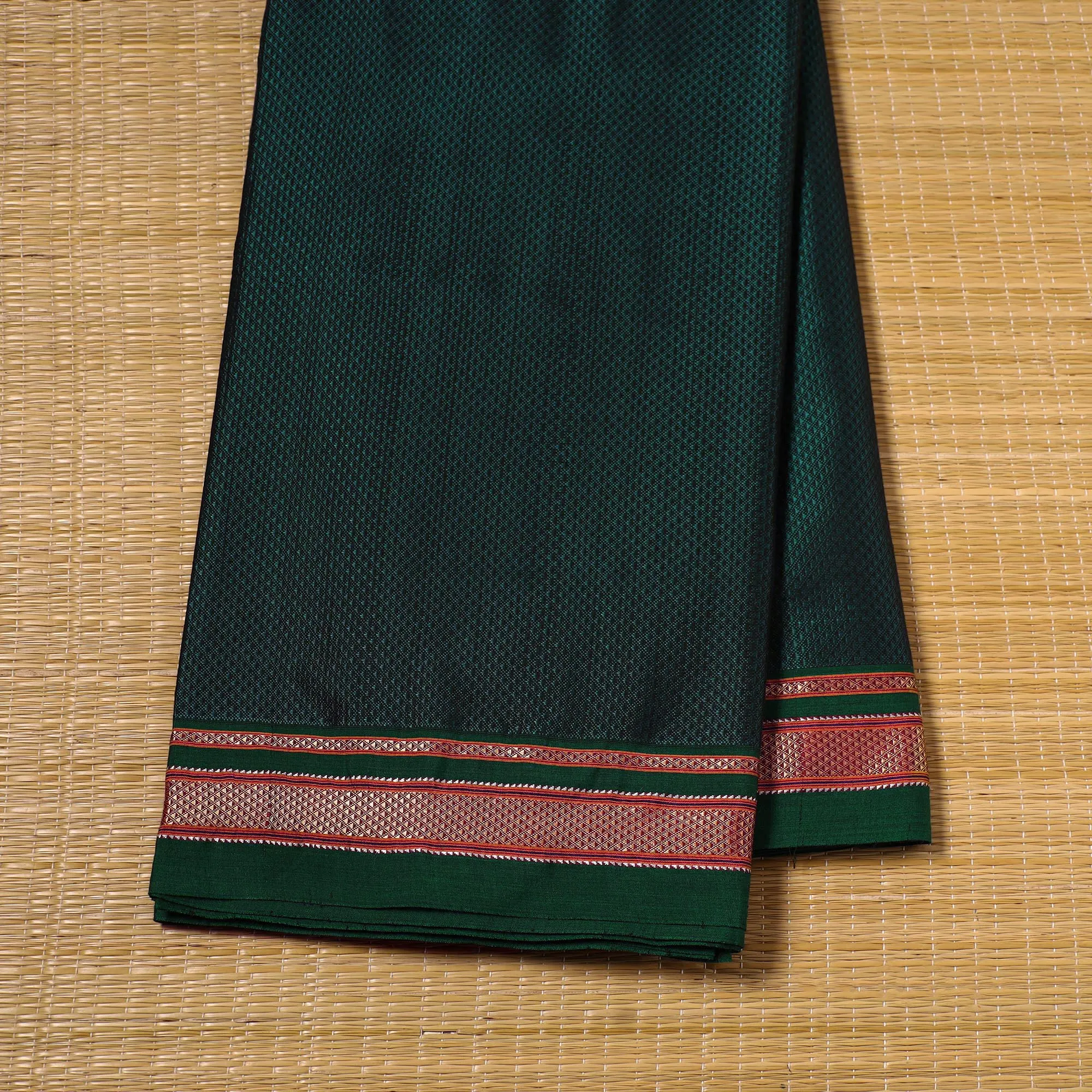 Green - Karnataka Weave Cotton Khun Fabric 11 sold by Itokri product image thumbnail 2