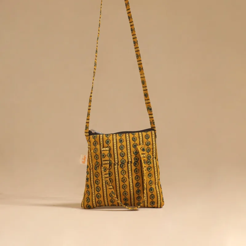 Yellow - Handcrafted Quilted Sling Bag 99 sold by Itokri
