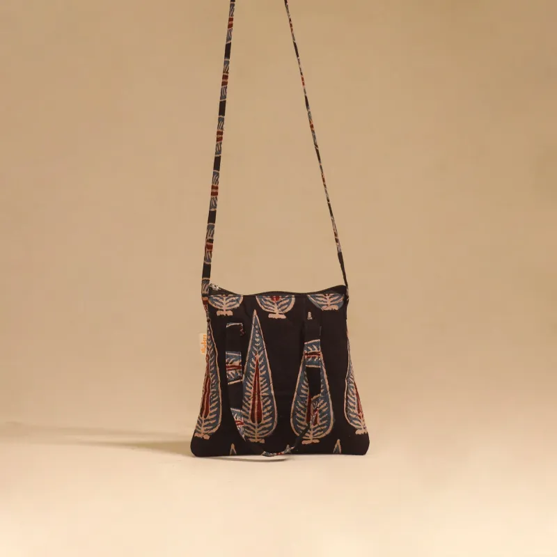 Black - Handcrafted Quilted Sling Bag 94 made by Itokri