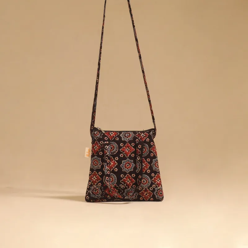 Black - Handcrafted Quilted Sling Bag 91 made by Itokri