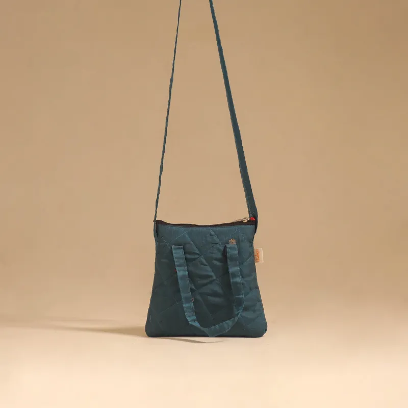 Green - Handcrafted Quilted Sling Bag 79 made by Itokri