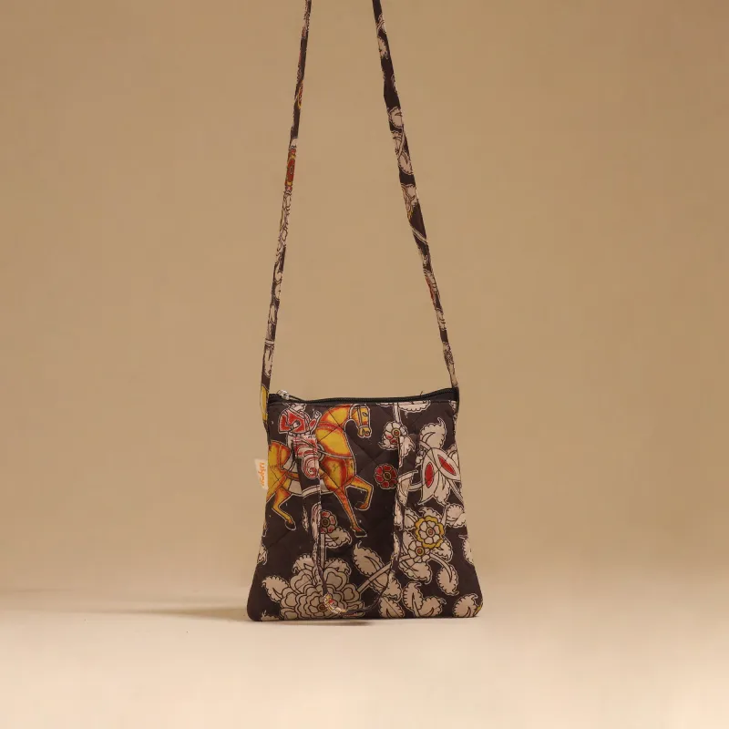 Black - Handcrafted Quilted Sling Bag 65 sold by Itokri