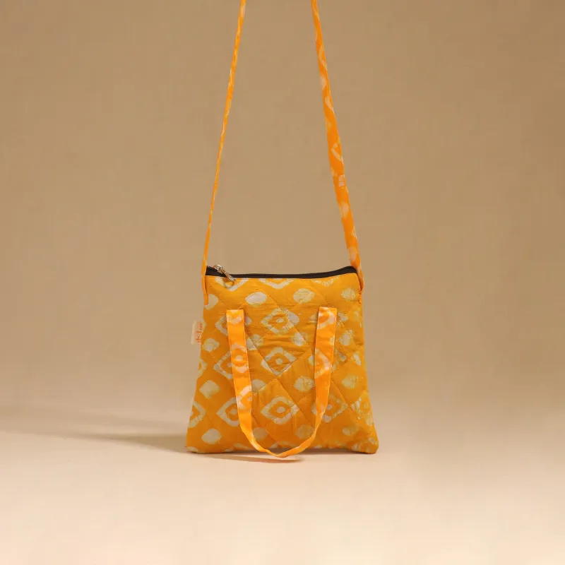 Yellow - Handcrafted Quilted Sling Bag 29 made by Itokri