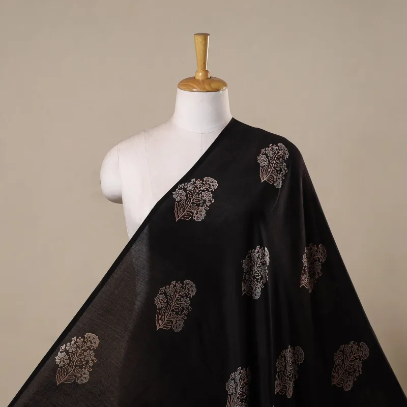 Hand Block Print Natural Dyed Chanderi Silk Ajrakh Fabric 26 made by Itokri