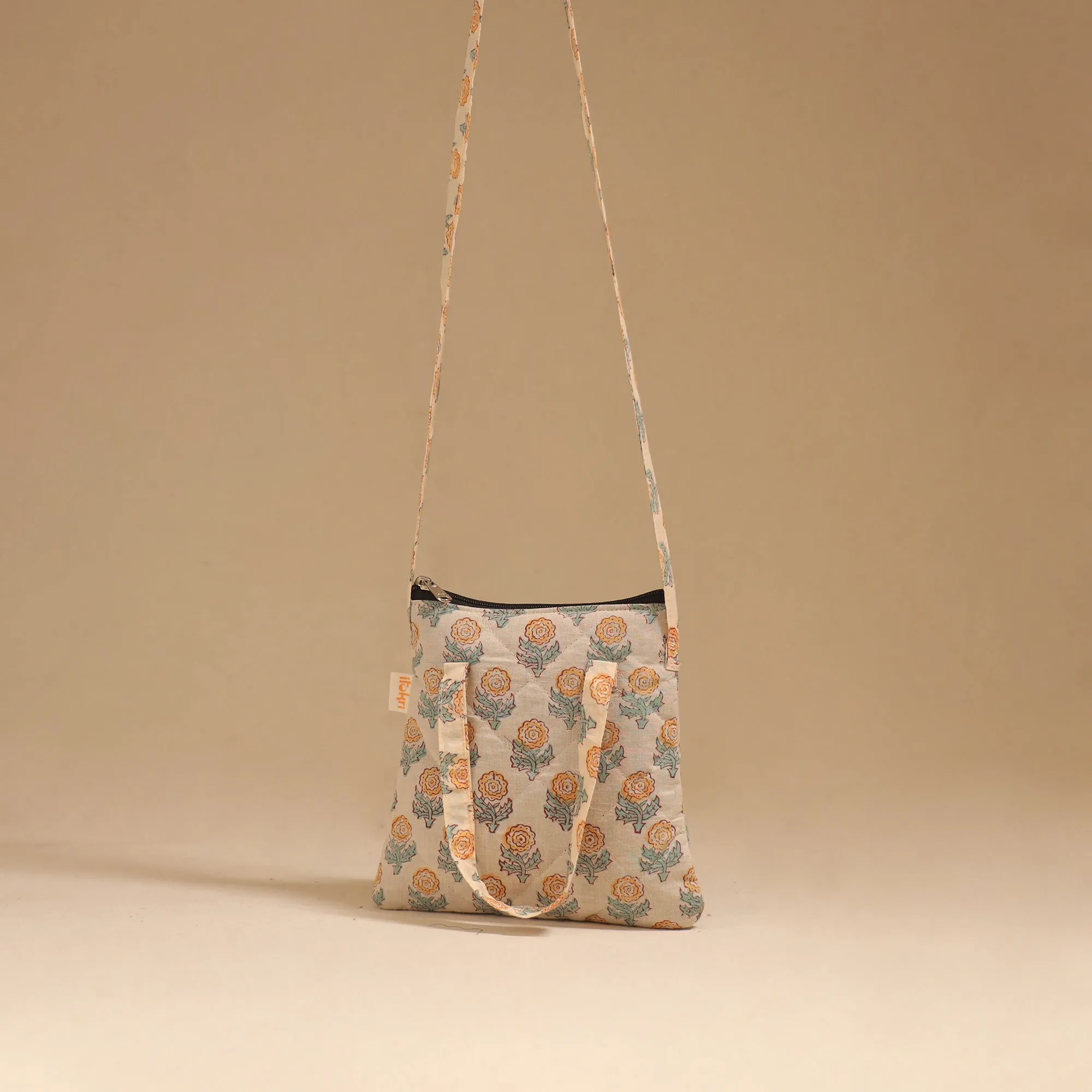 Beige - Handcrafted Quilted Sling Bag 01 sold by Itokri product image thumbnail 2