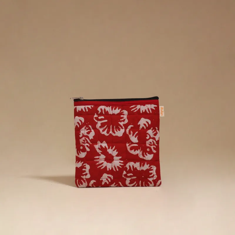 Red - Handmade Quilted Utility Pouch 33 sold by Itokri