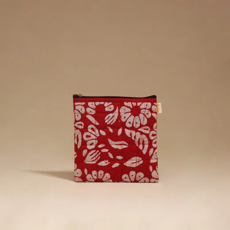 Red - Handmade Quilted Utility Pouch 27 made by Itokri