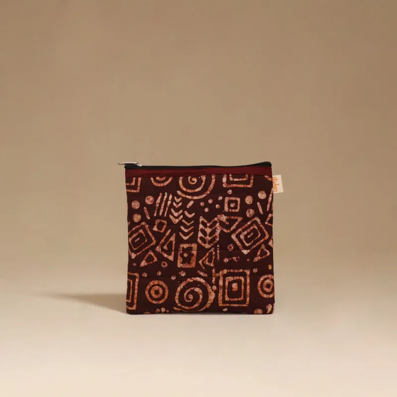 Maroon - Handmade Quilted Utility Pouch 15 sold by Itokri