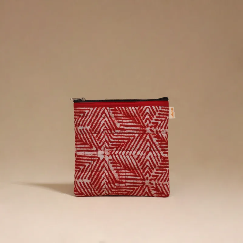 Red - Handmade Quilted Utility Pouch 10 made by Itokri