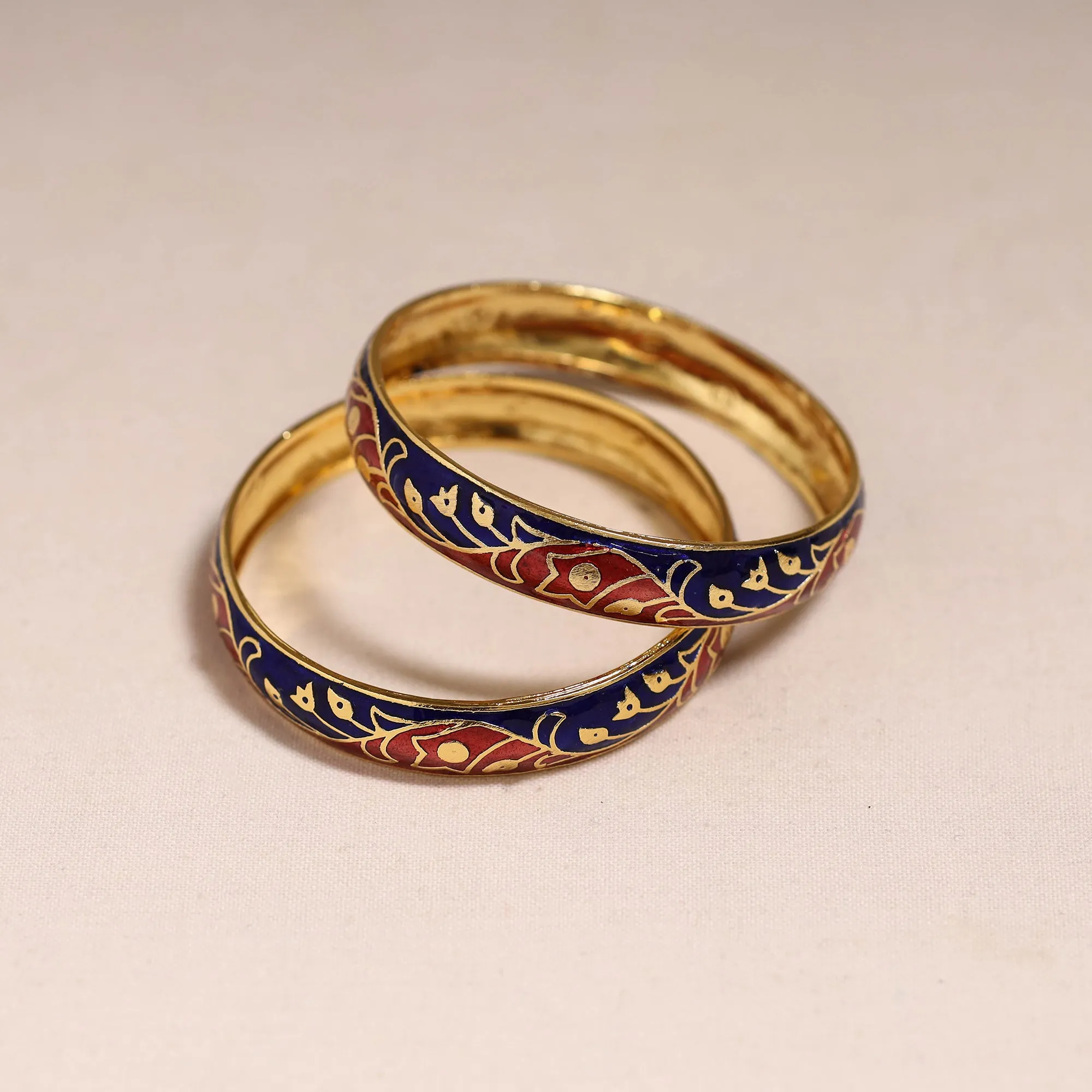 Blue - Handcrafted Paka Meenakari Bangles (Set of 2) 284 sold by Itokri