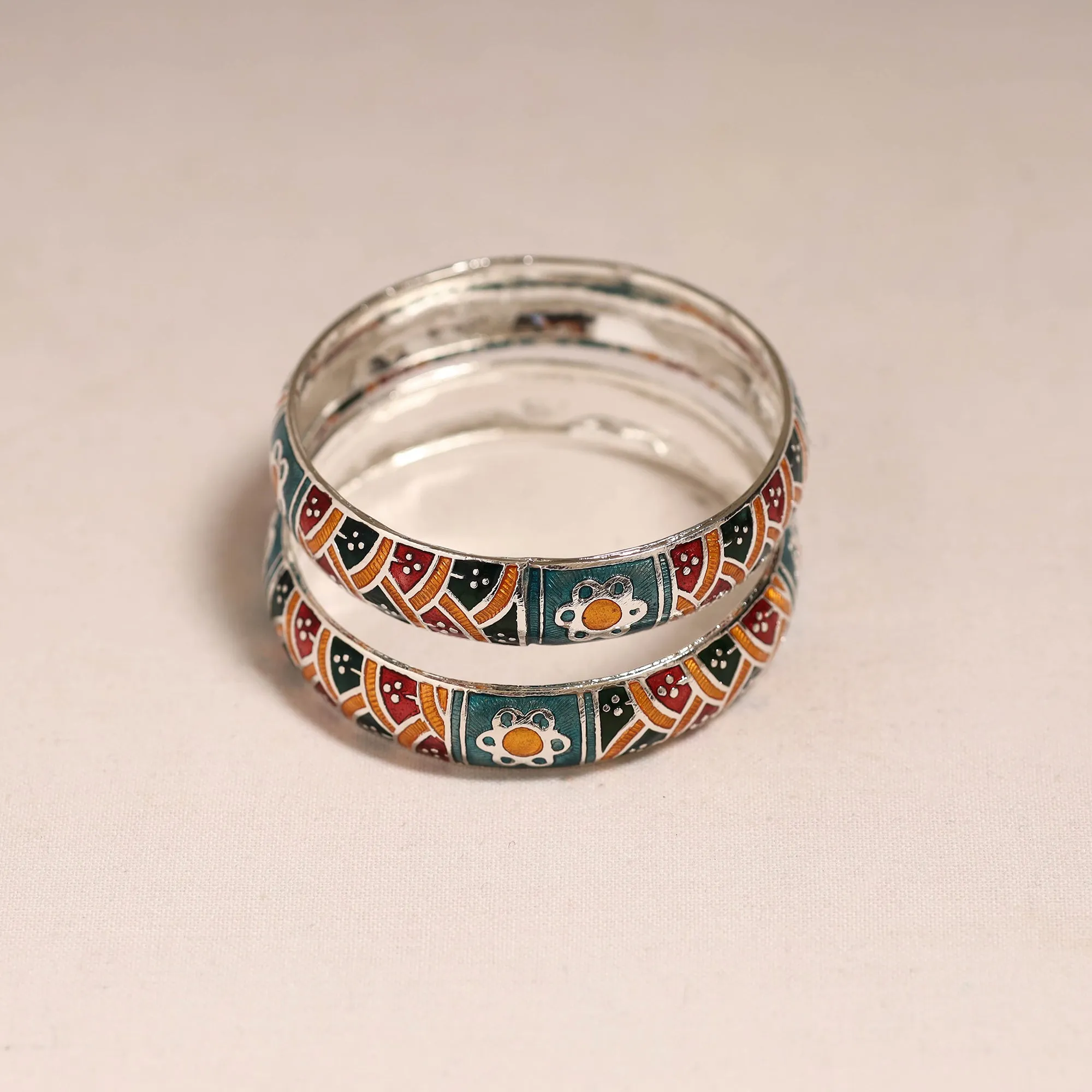 Multicolor - Handcrafted Paka Meenakari Bangles (Set of 2) 278 sold by Itokri product image thumbnail 2